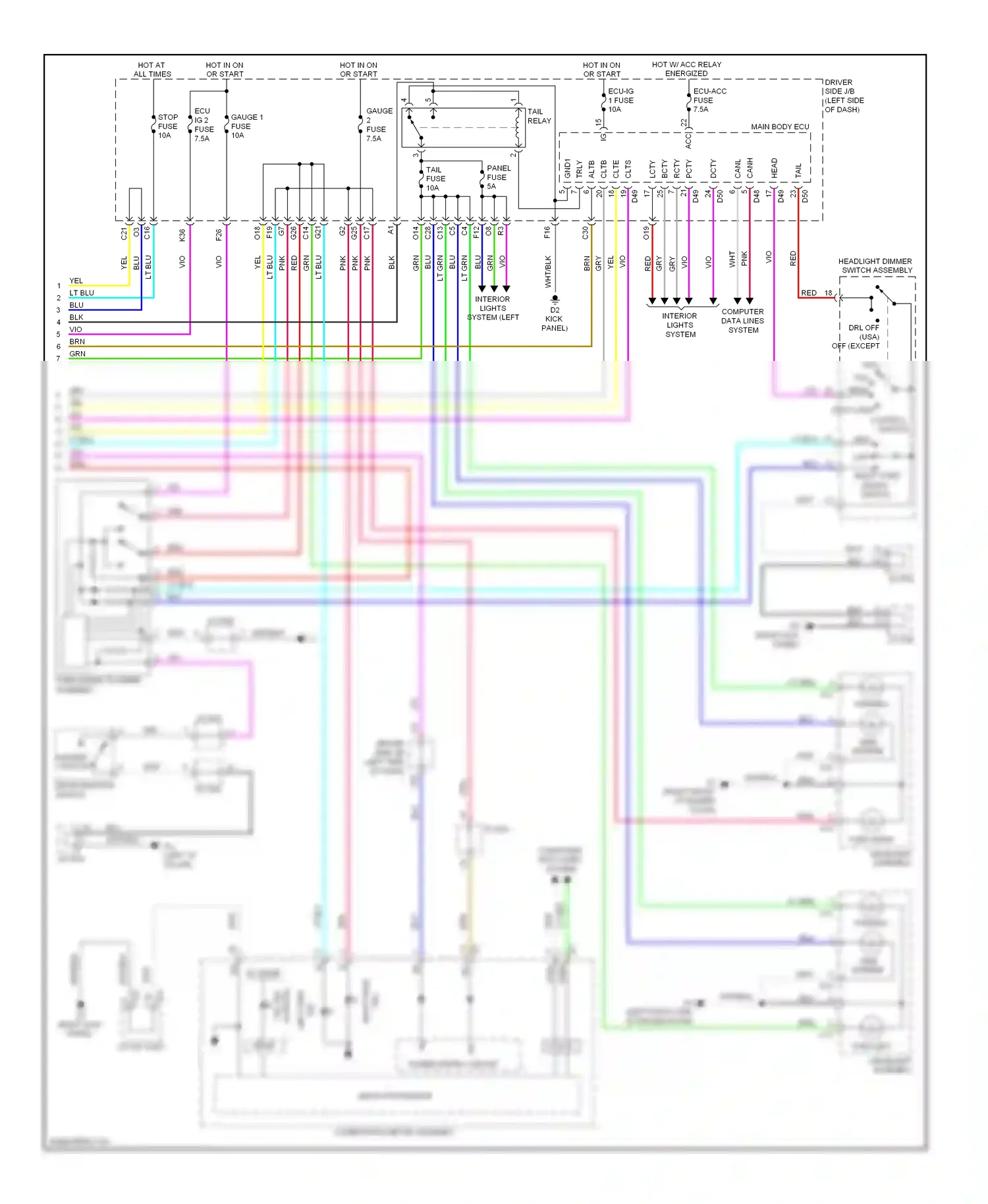 Wiring diagram auto light control switch for Toyota Venza I (2008-2012) (1 of 1)