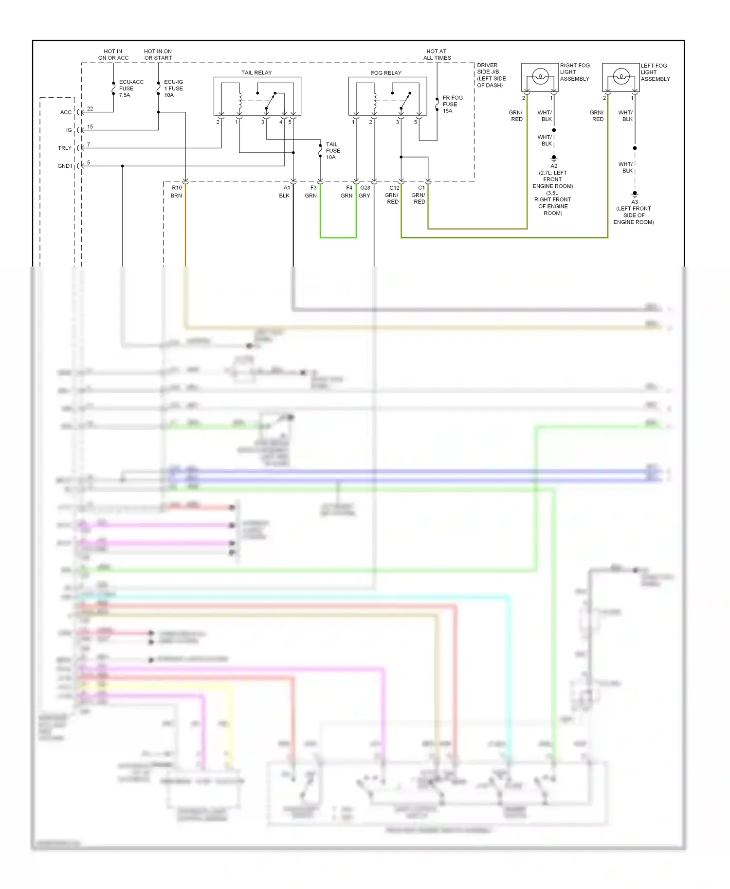 Wiring diagram automatic light control sensor for Toyota Venza I (2008-2012) (2 of 2)