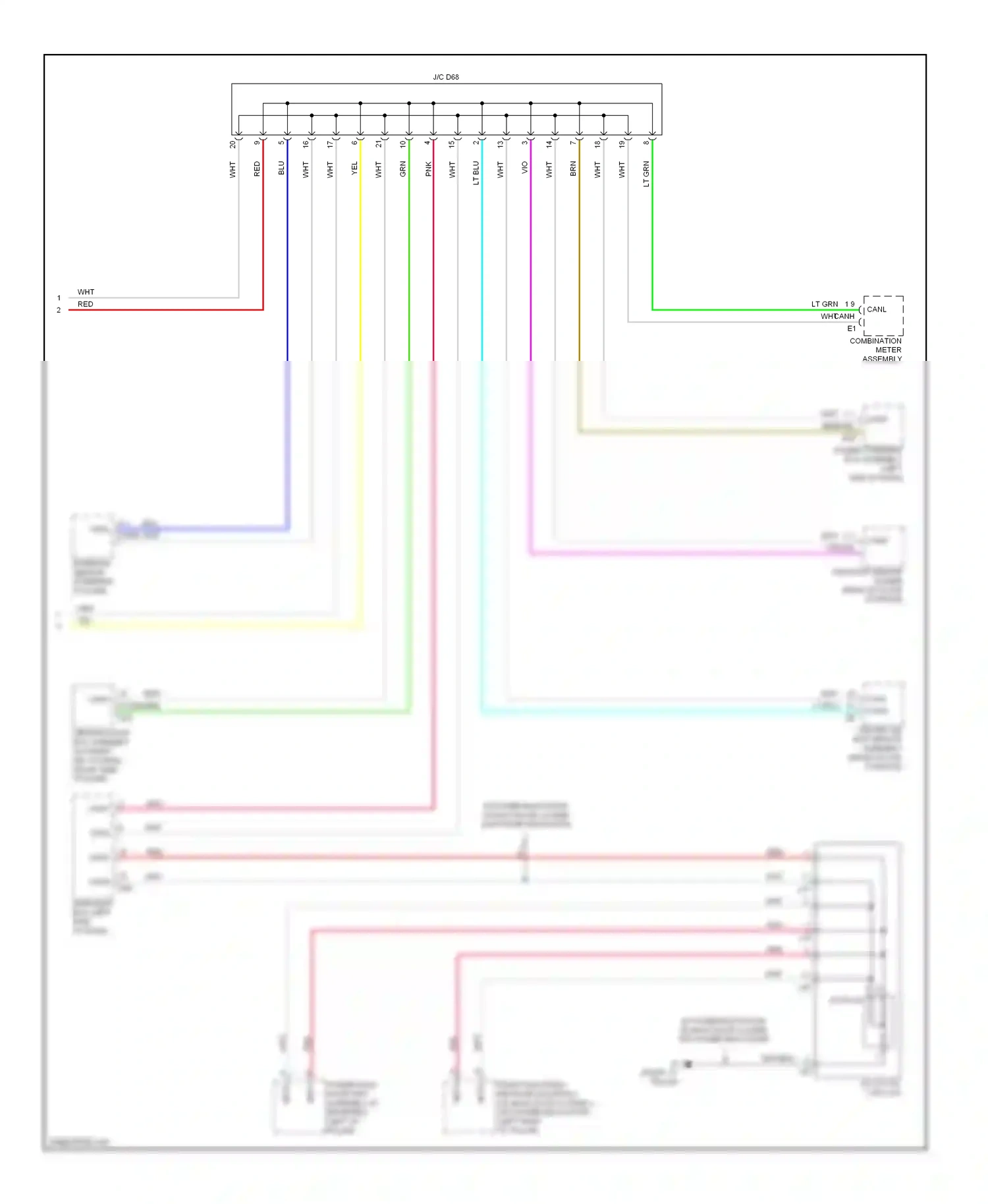 Wiring diagram combination meter assembly for Toyota Venza I (2008-2012) (4 of 28)