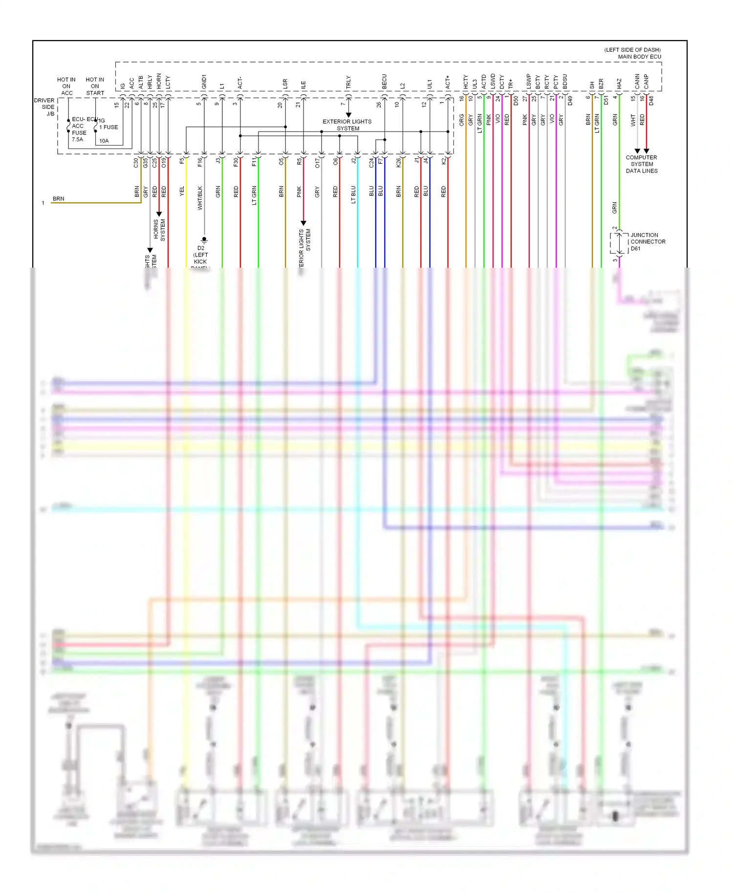 Wiring diagram computer system data lines for Toyota Venza I (2008-2012) (1 of 2)