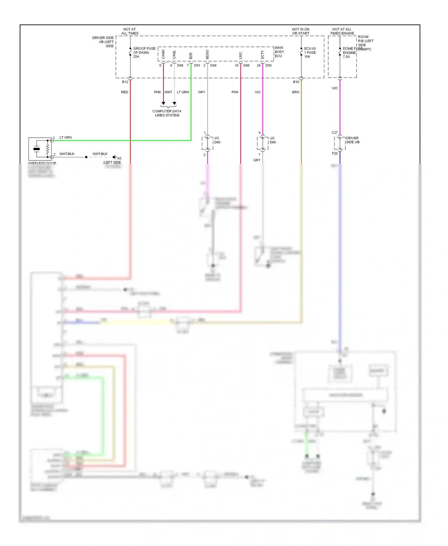 Wiring diagram dome fuse engine compt) for Toyota Venza I (2008-2012) (1 of 1)