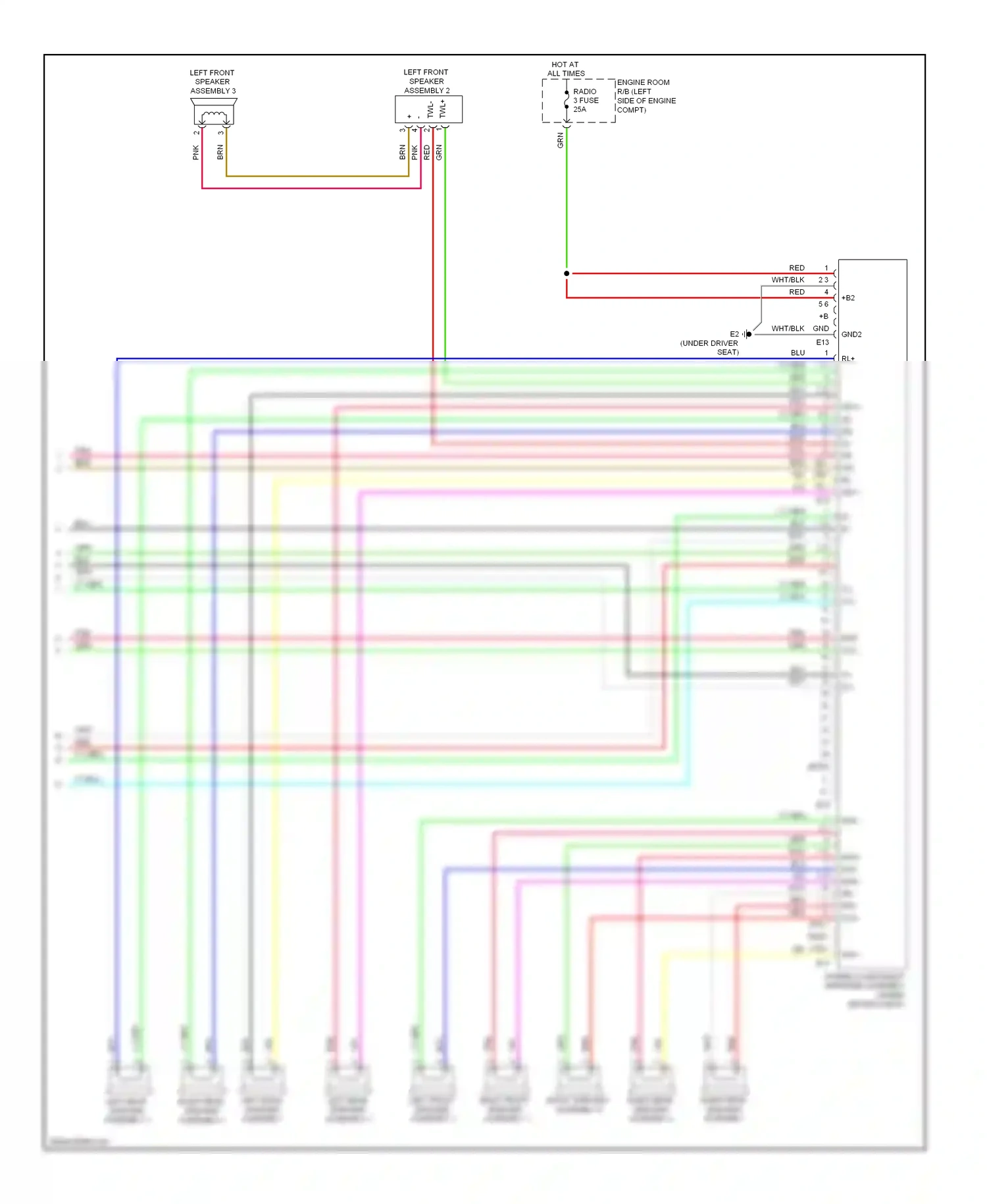 Wiring diagram left front speaker assembly 2 for Toyota Venza I (2008-2012) (2 of 3)