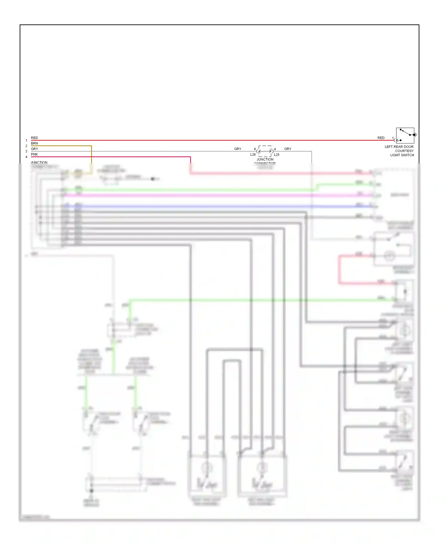 Wiring diagram left map light sub assembly for Toyota Venza I (2008-2012) (1 of 2)