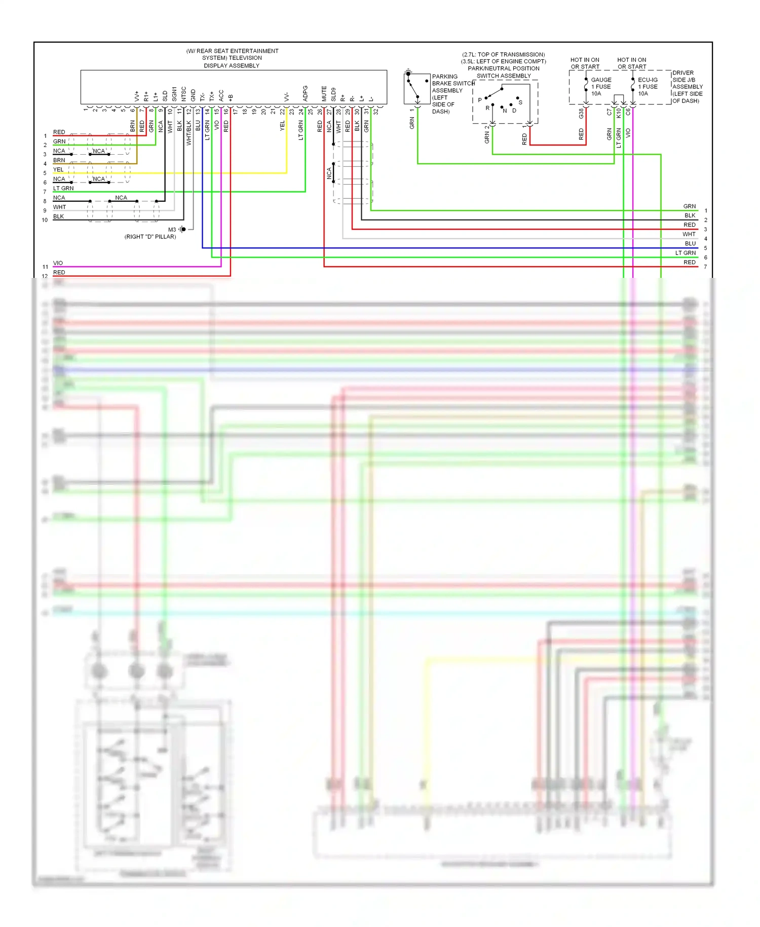 Wiring diagram mode on hook for Toyota Venza I (2008-2012) (1 of 2)