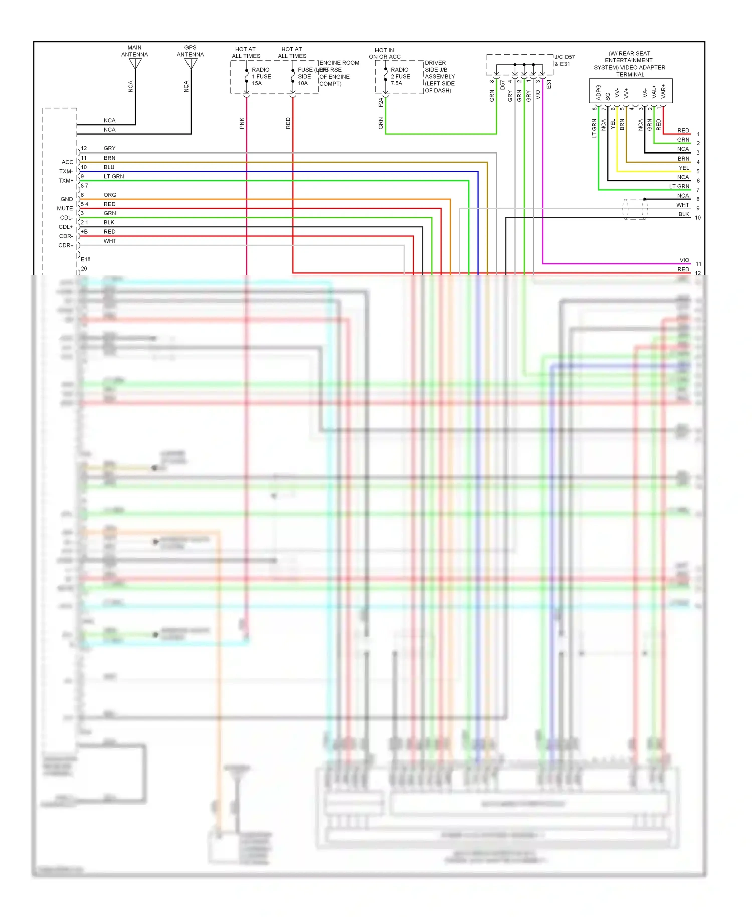 Wiring diagram multi-media interface ecu for Toyota Venza I (2008-2012) (1 of 4)