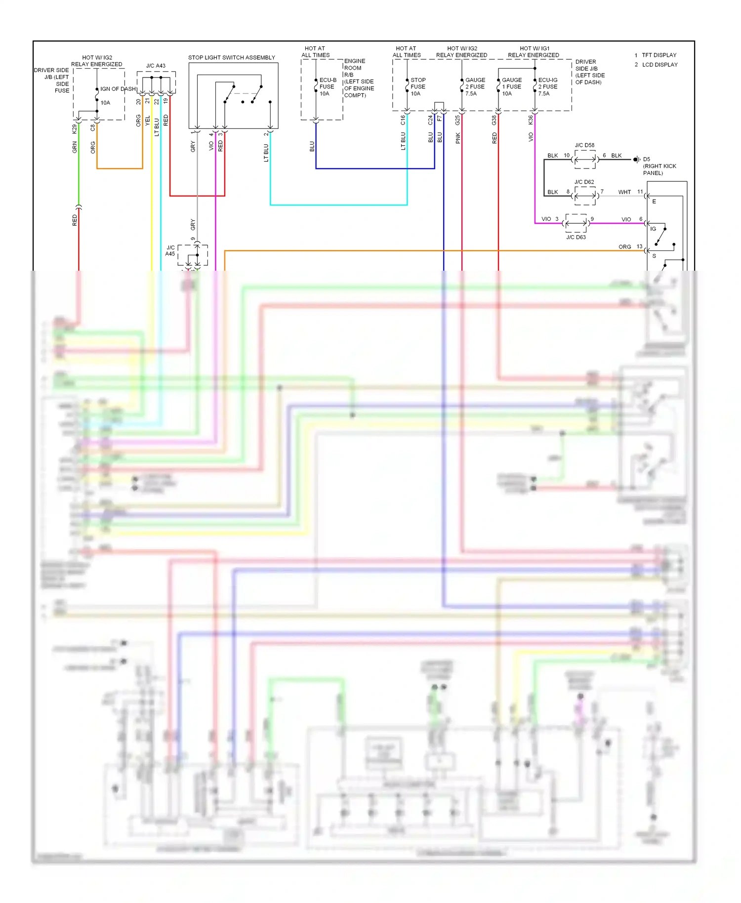 Wiring diagram stop light switch assembly for Toyota Venza I (2008-2012) (2 of 7)