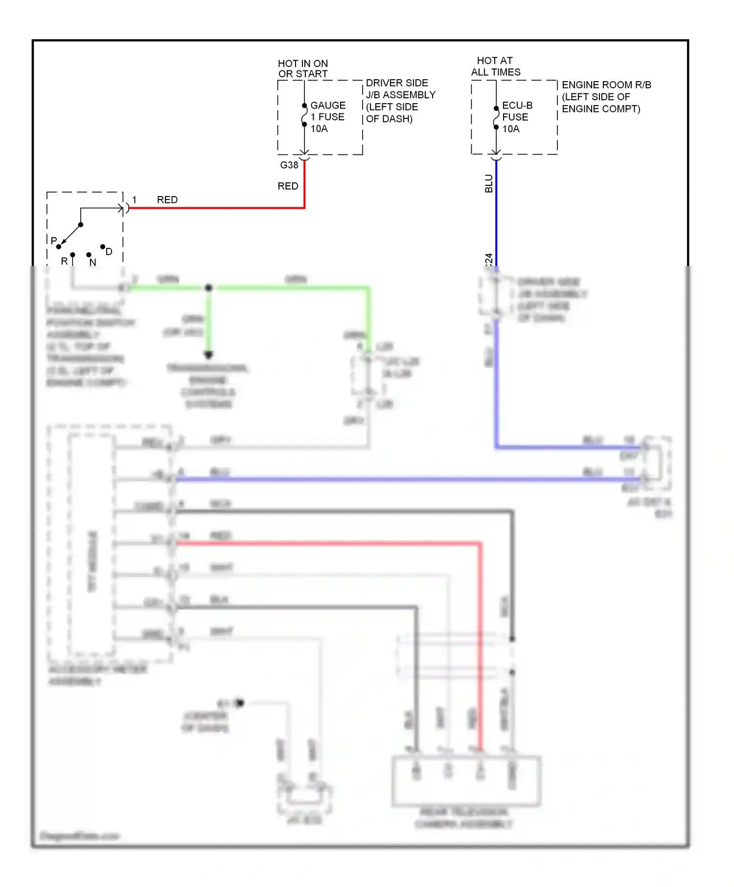 Wiring diagram tft module for Toyota Venza I (2008-2012) (4 of 6)