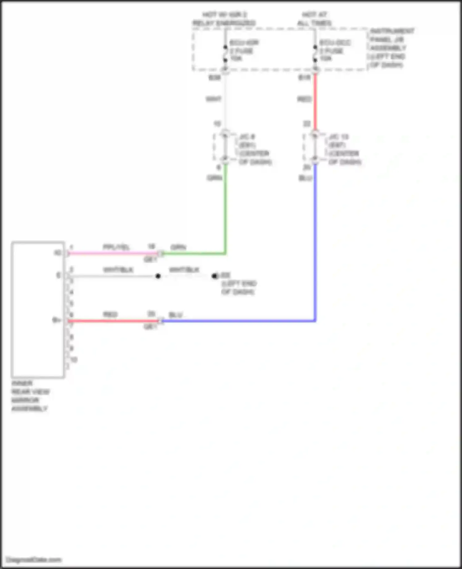 Venza Toyota II (2020-2024): Electrochromic mirror circuit, w/o digital rear view mirror