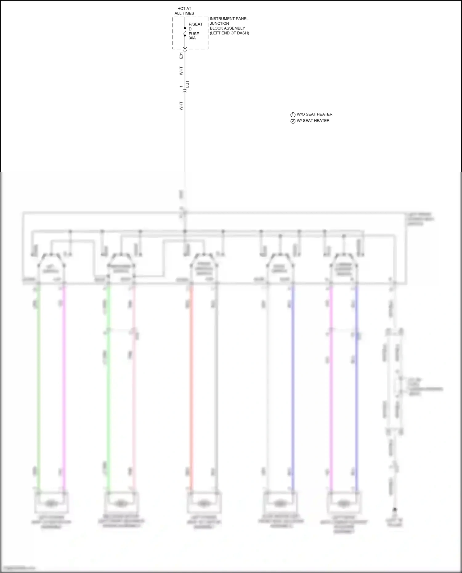 Wiring diagram front vertical switch for Toyota Venza II (2020-2024) (1 of 2)