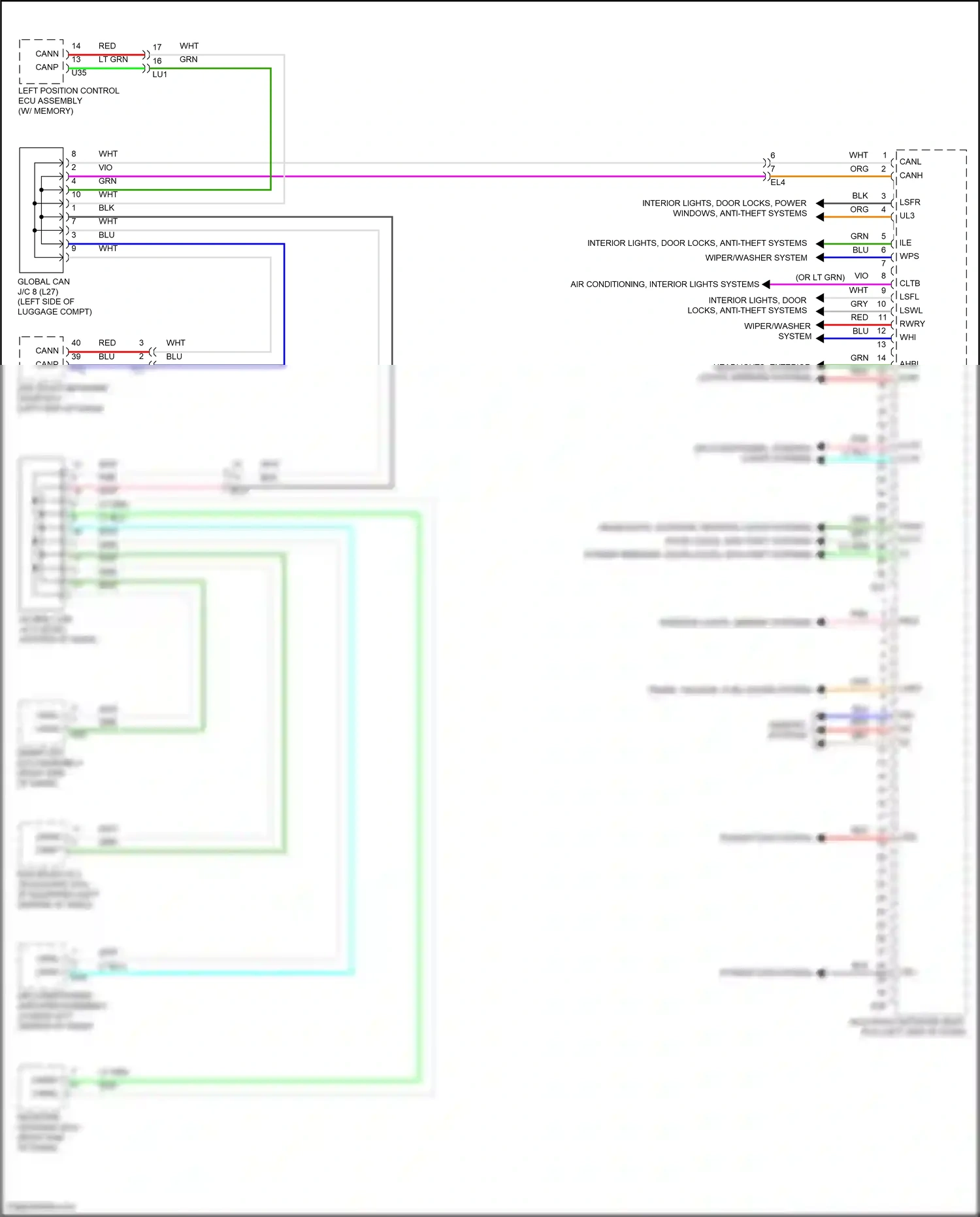 Wiring diagram memory systems for Toyota Venza II (2020-2024) (1 of 2)