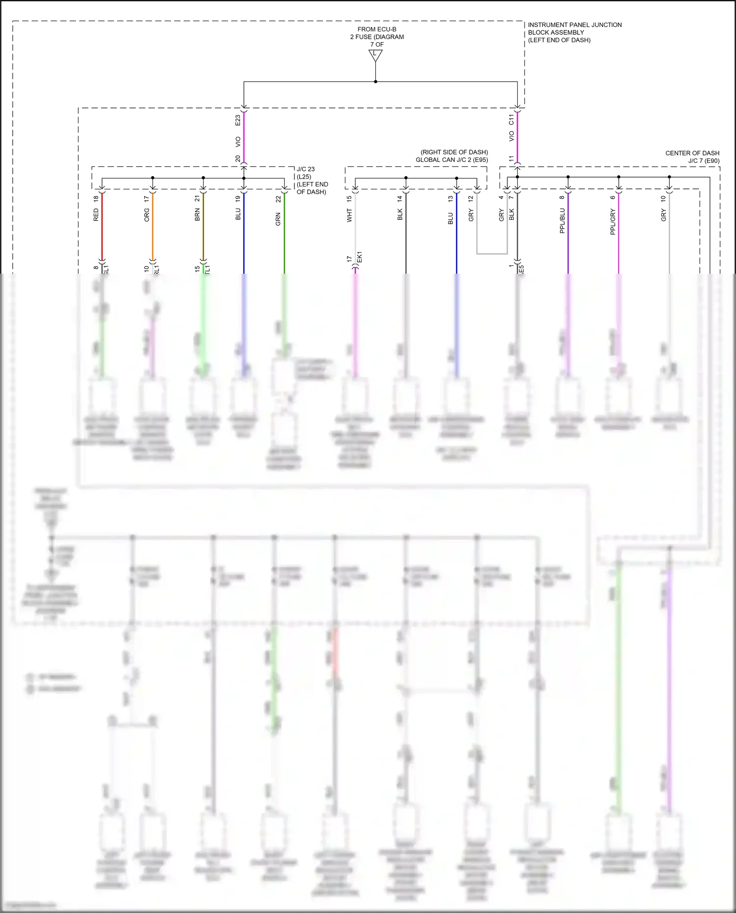 Wiring diagram multiplex network master switch assembly for Toyota Venza II (2020-2024) (4 of 6)