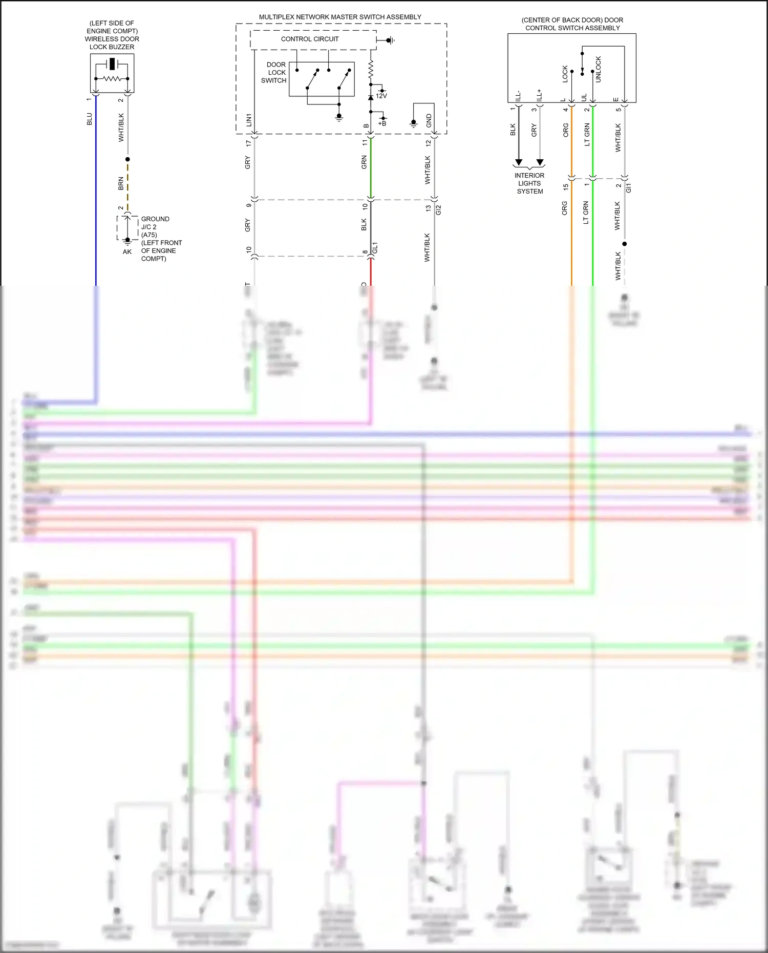 Wiring diagram multiplex network master switch assembly for Toyota Venza II (2020-2024) (1 of 6)
