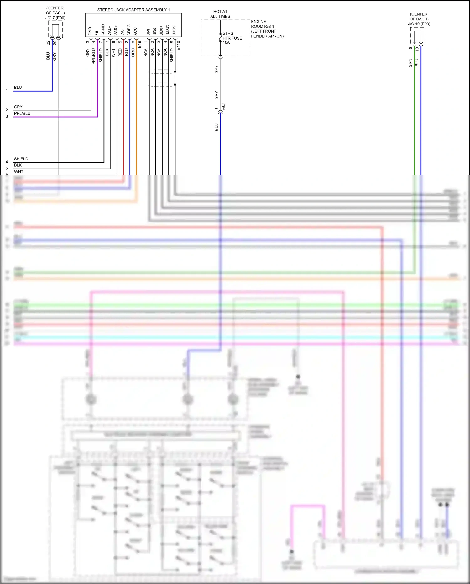Wiring diagram multiplex network steering computer for Toyota Venza II (2020-2024) (8 of 8)