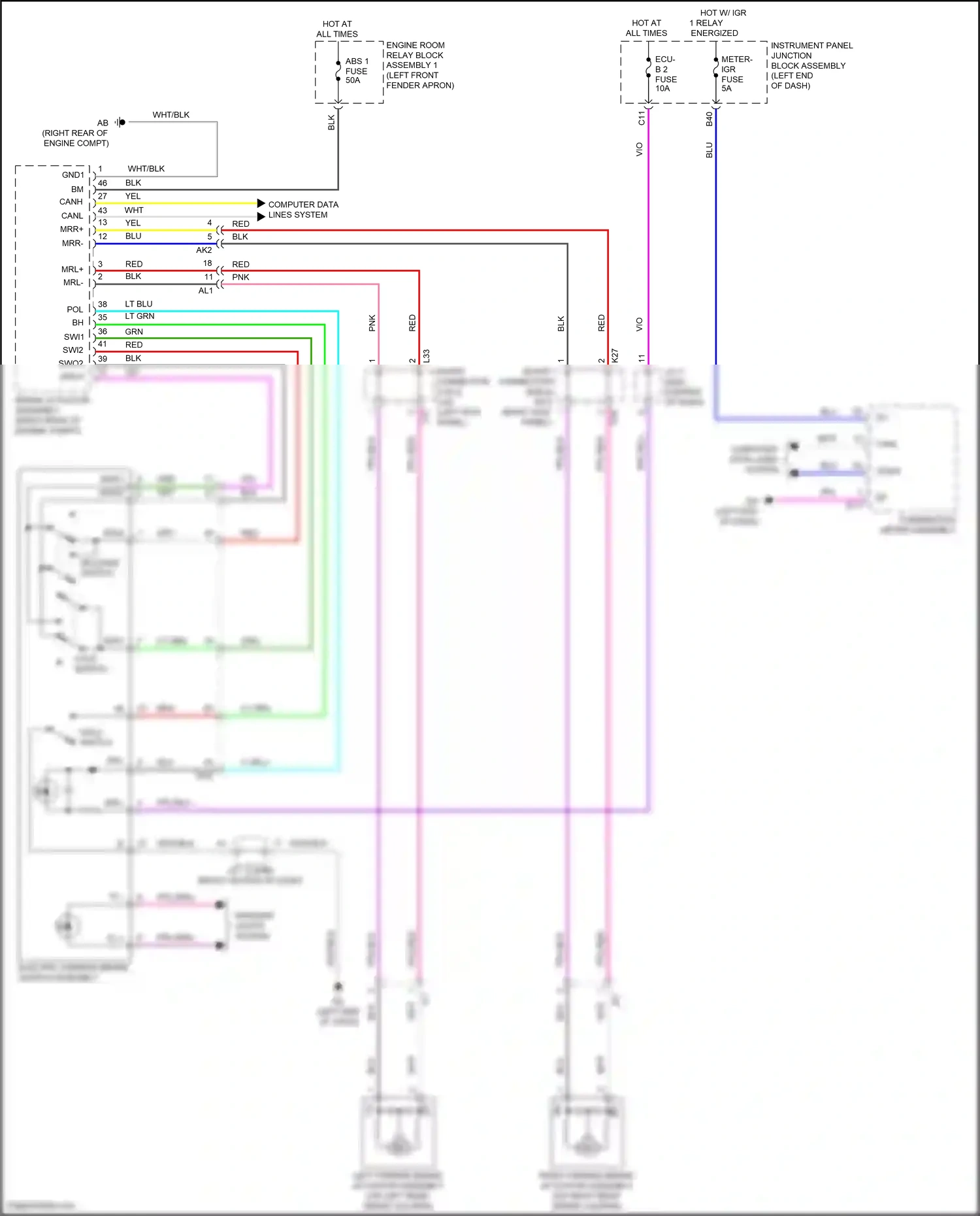 Wiring diagram release switch for Toyota Venza II (2020-2024) (2 of 3)