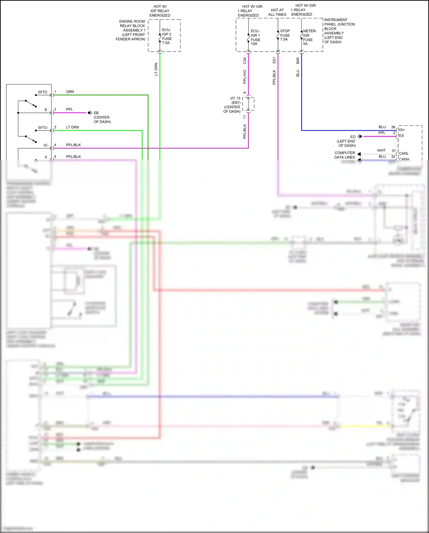 Wiring diagram shift position indicator for Toyota Venza II (2020-2024) (4 of 6)