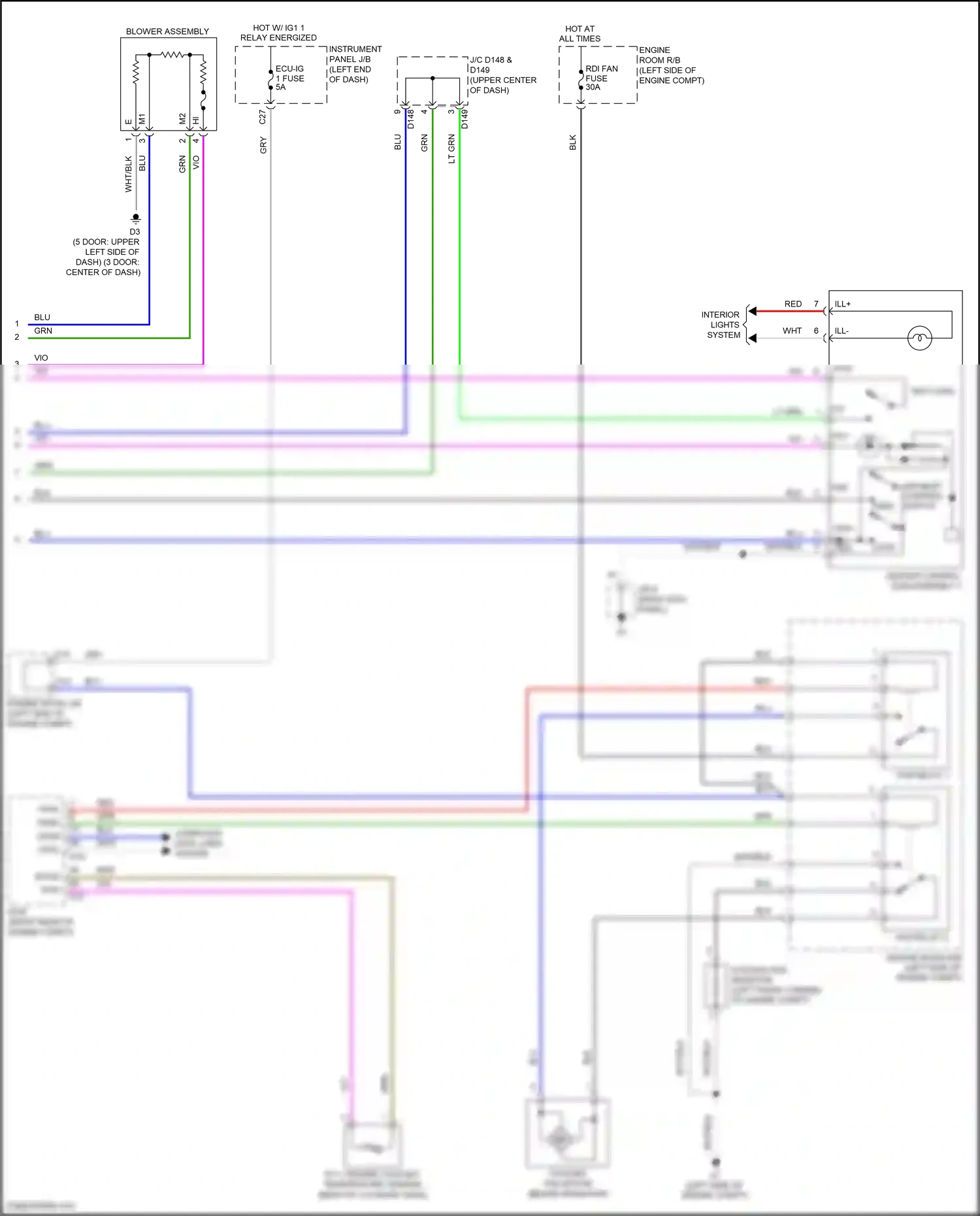 Wiring diagram e.f.i. engine coolant temperature sensor for Toyota Yaris DJ/DL (2016-2020) (2 of 3)