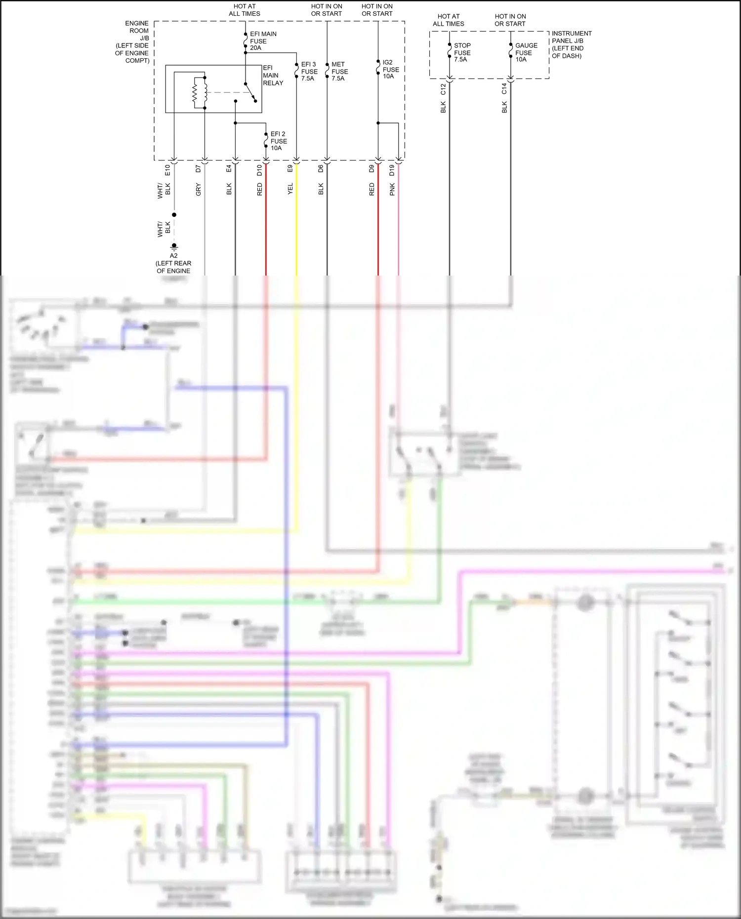 Wiring diagram engine control module for Toyota Yaris DJ/DL (2016-2020) (1 of 2)