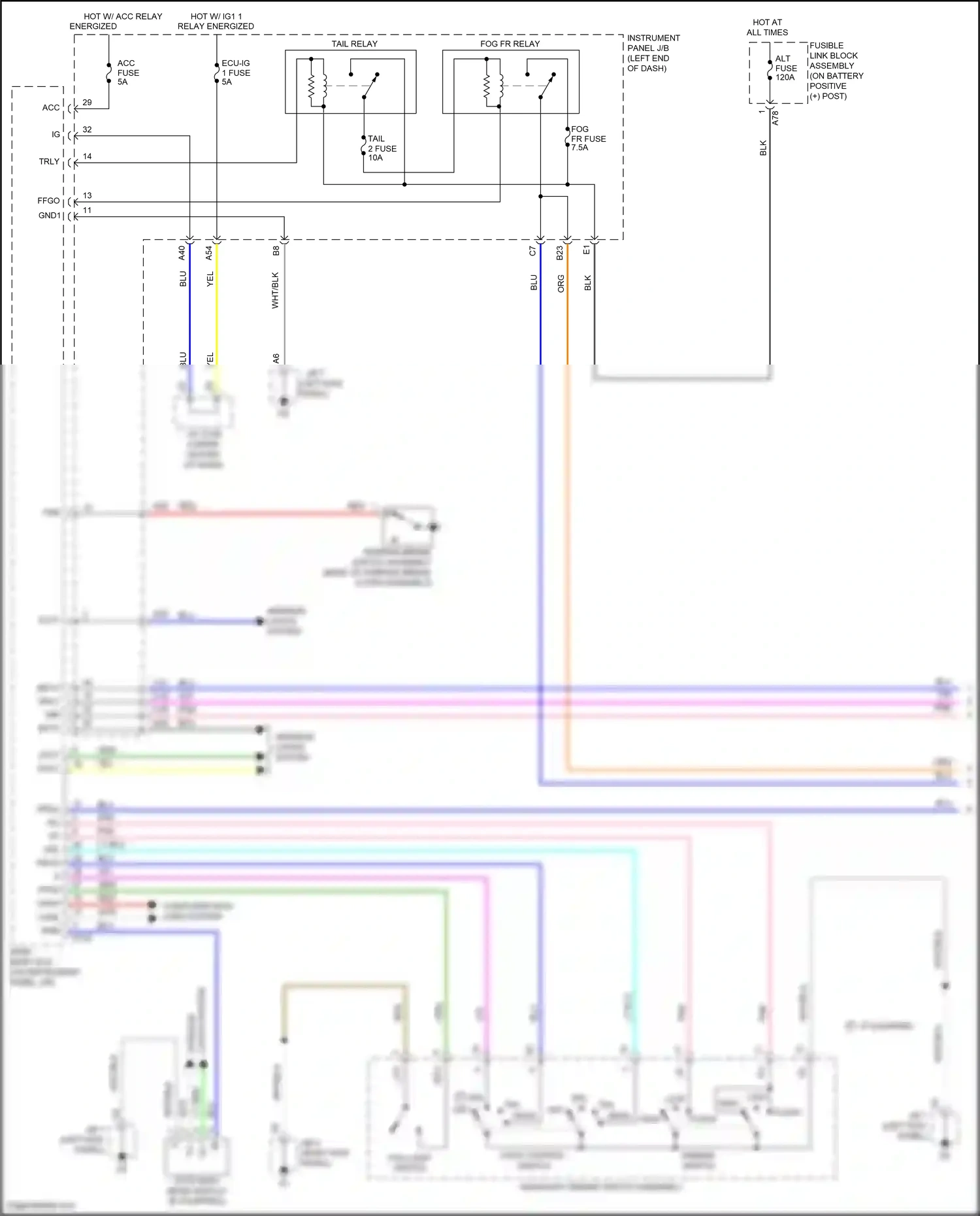 Wiring diagram light control switch for Toyota Yaris DJ/DL (2016-2020) (2 of 3)