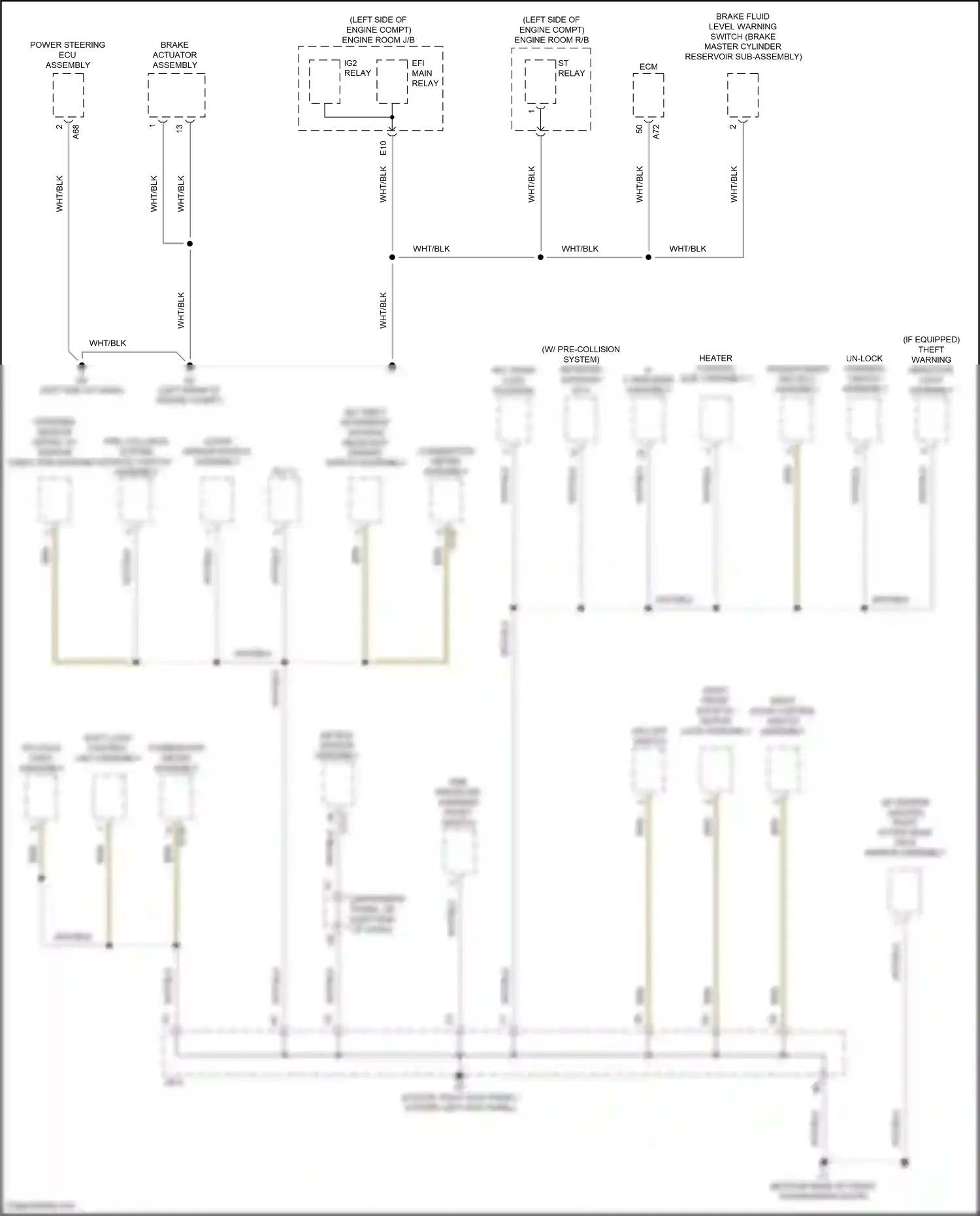Wiring diagram outer mirror switch assembly for Toyota Yaris DJ/DL (2016-2020) (1 of 2)