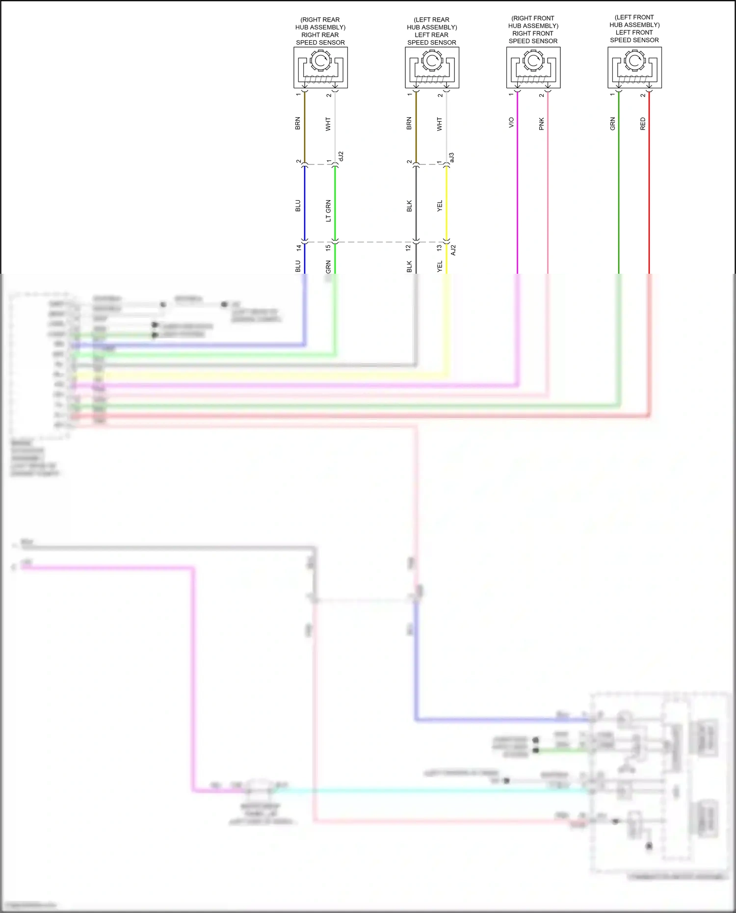 Wiring diagram right front speed sensor for Toyota Yaris DJ/DL (2016-2020) (2 of 2)