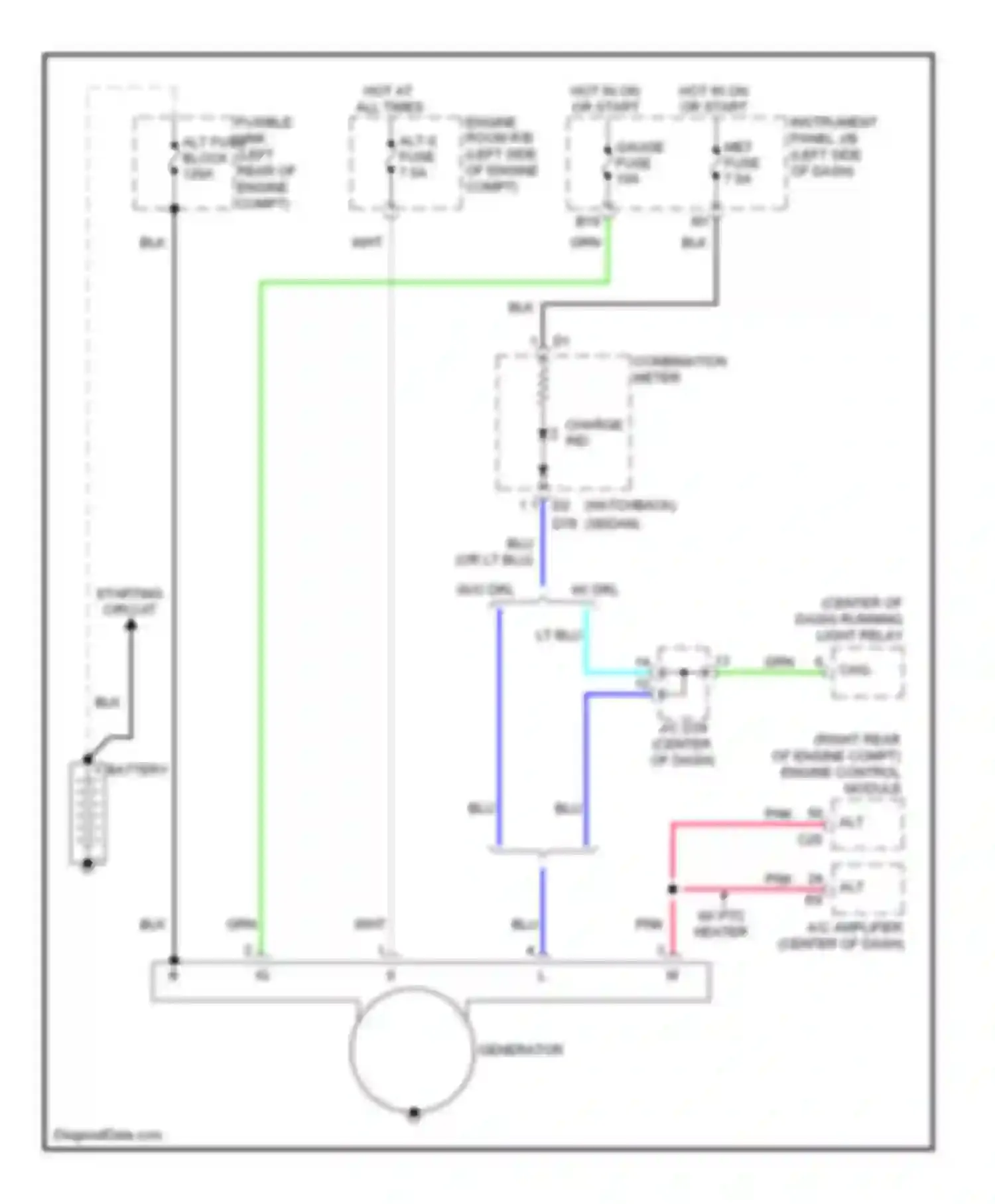 Yaris Toyota II facelift (2009-2012): Charging circuit