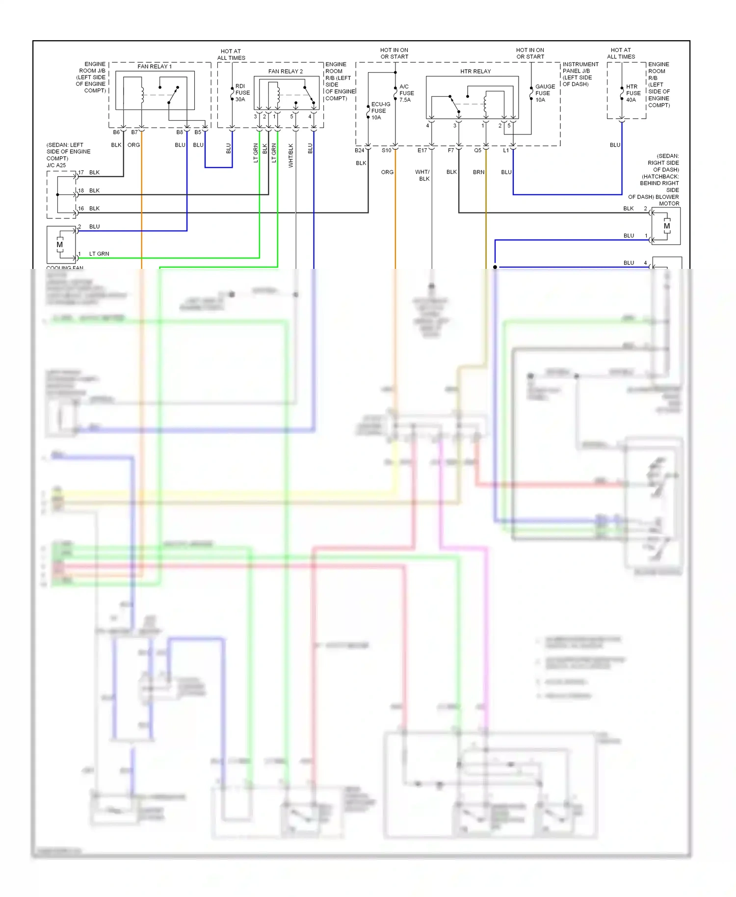 Wiring diagram a/c switch for Toyota Yaris II facelift (2009-2012) (2 of 2)
