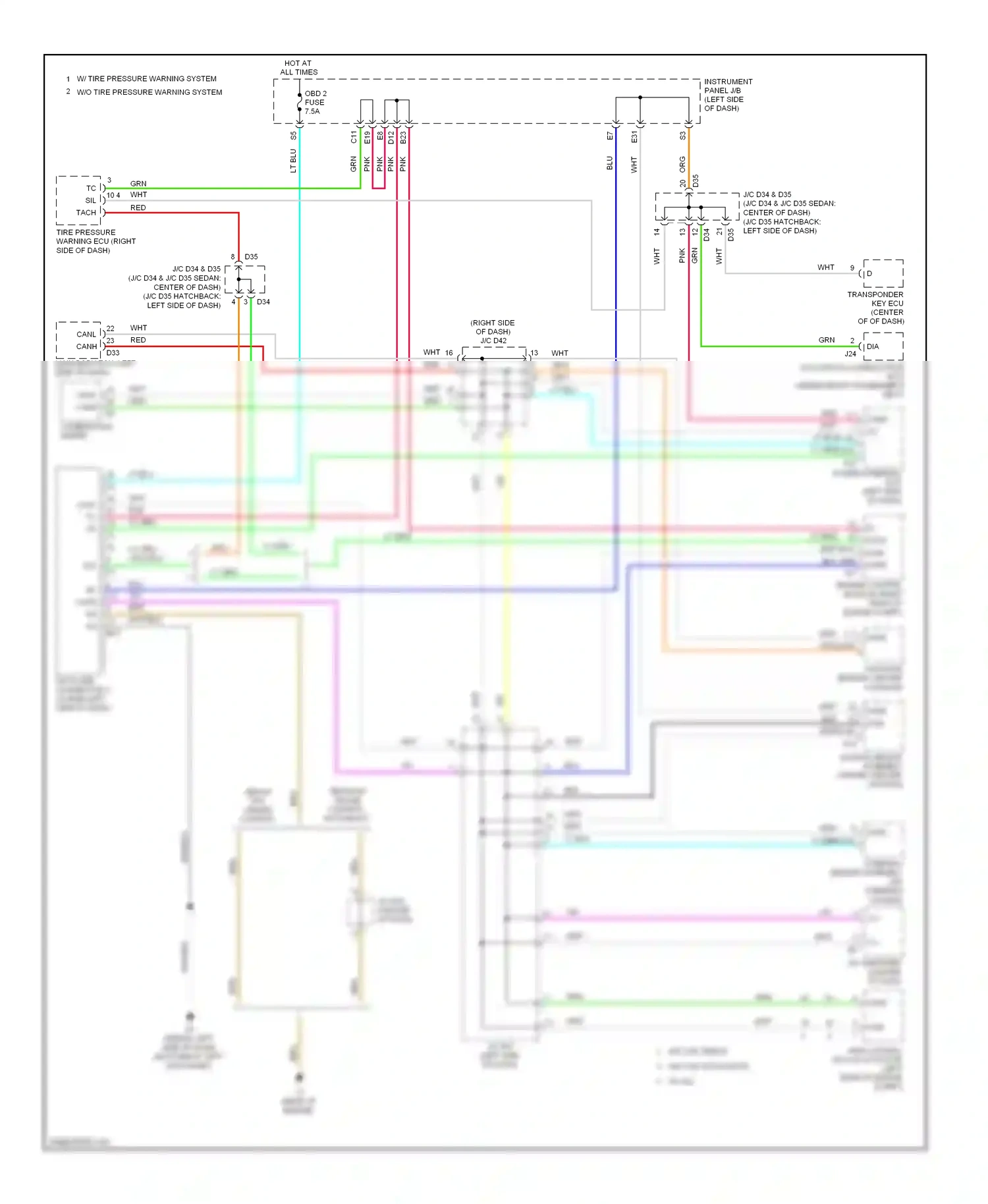 Wiring diagram column) for Toyota Yaris II facelift (2009-2012) (1 of 1)
