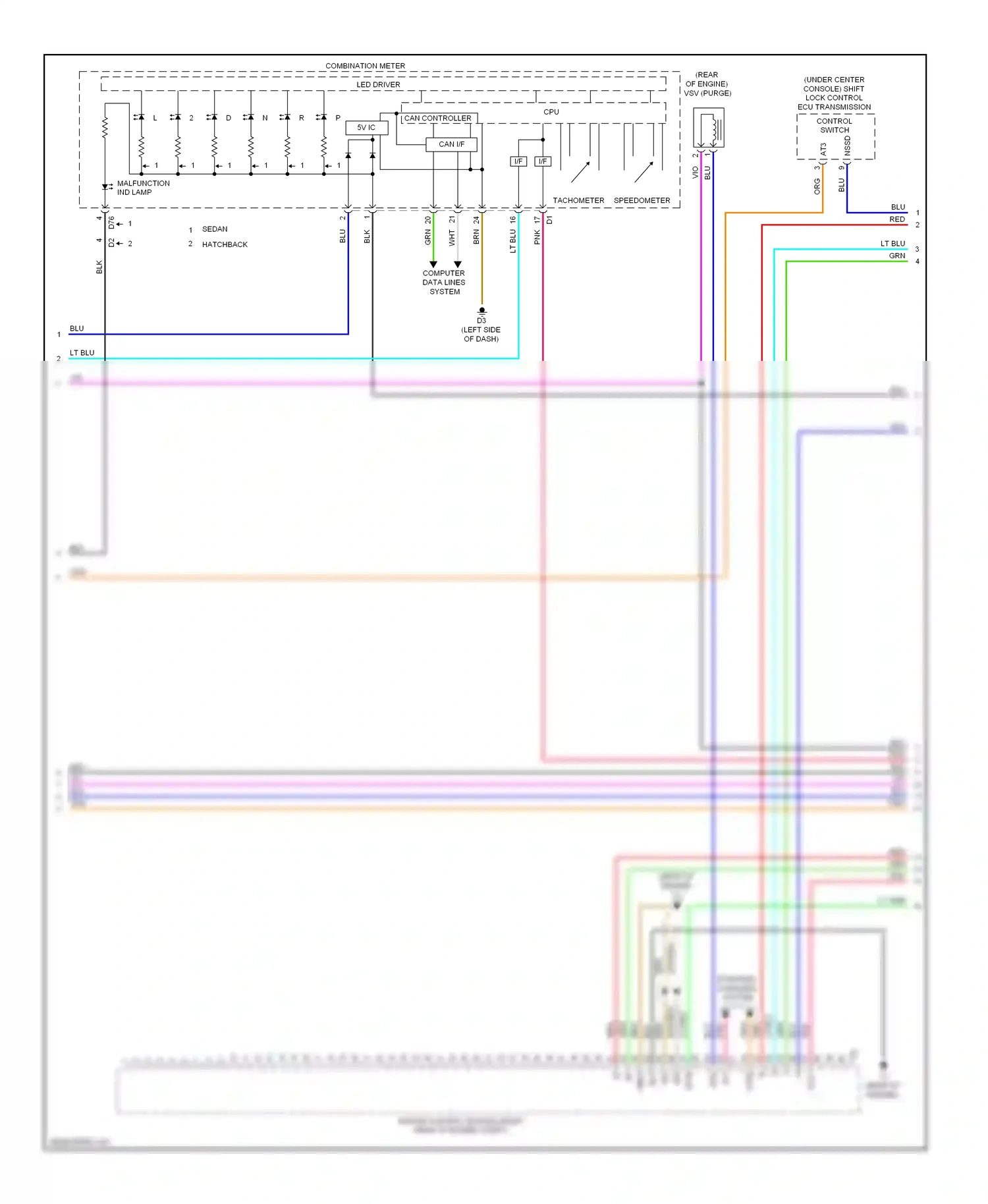 Wiring diagram combination meter for Toyota Yaris II facelift (2009-2012) (10 of 22)