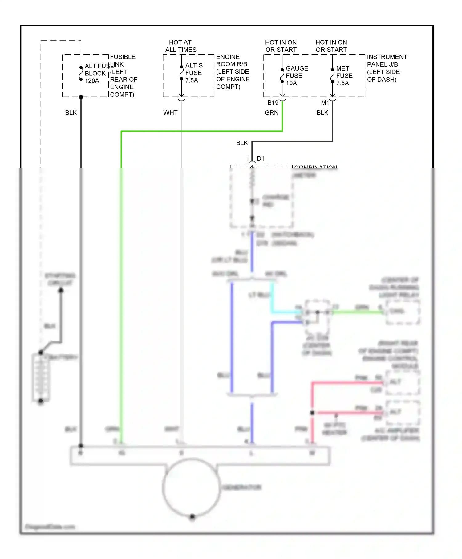 Wiring diagram combination meter for Toyota Yaris II facelift (2009-2012) (11 of 22)