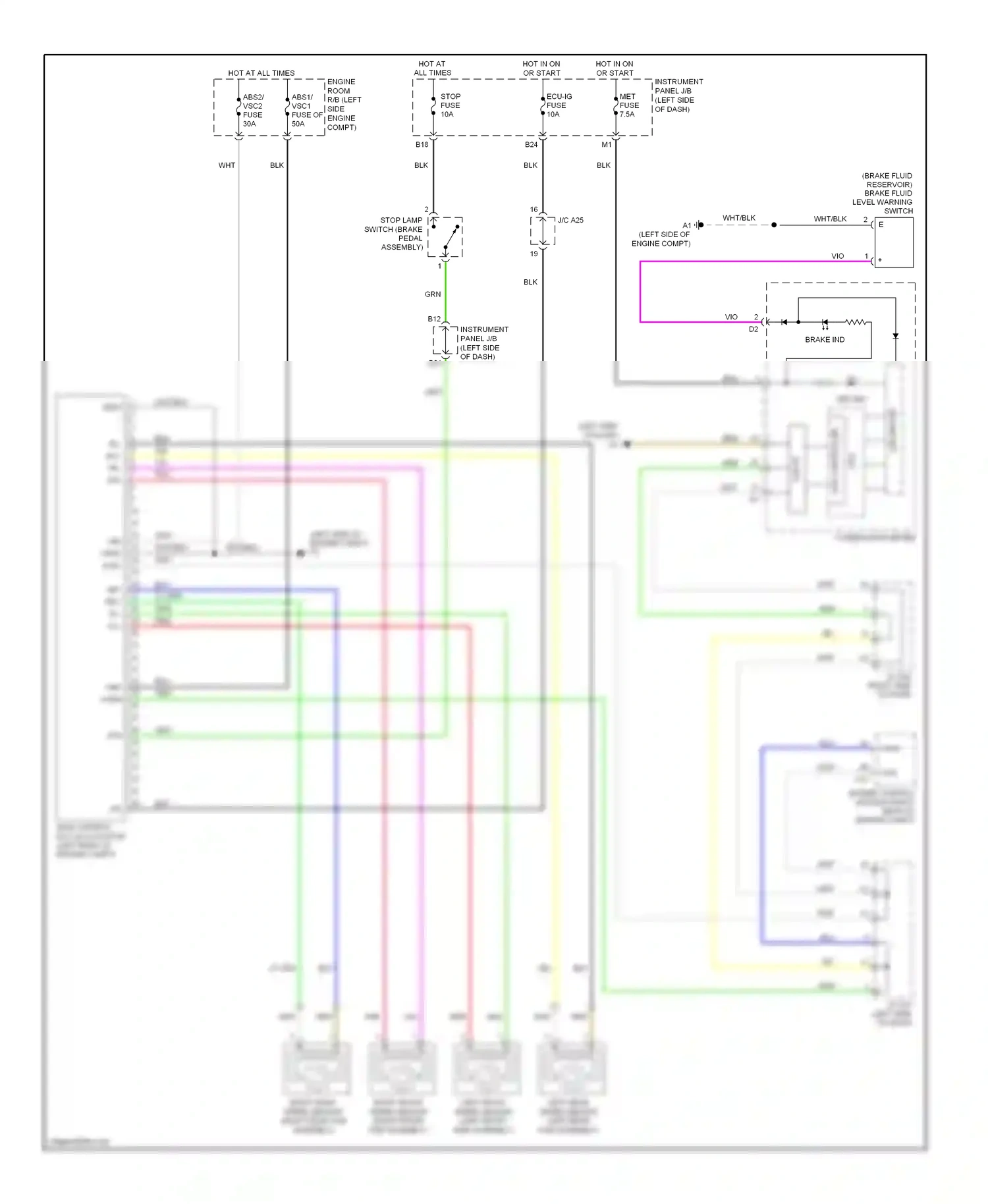 Wiring diagram combination meter for Toyota Yaris II facelift (2009-2012) (1 of 22)