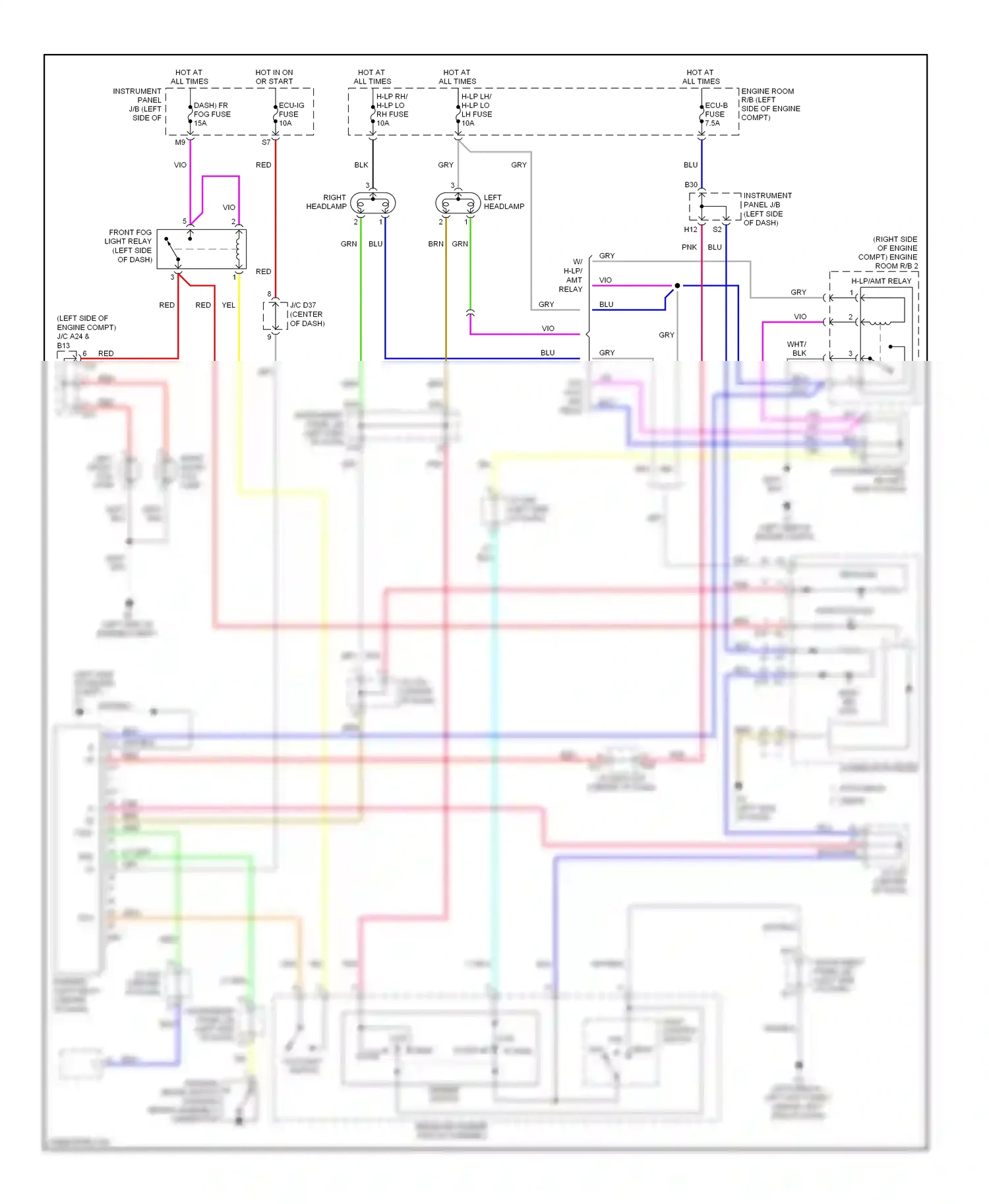 Wiring diagram combination meter for Toyota Yaris II facelift (2009-2012) (9 of 22)