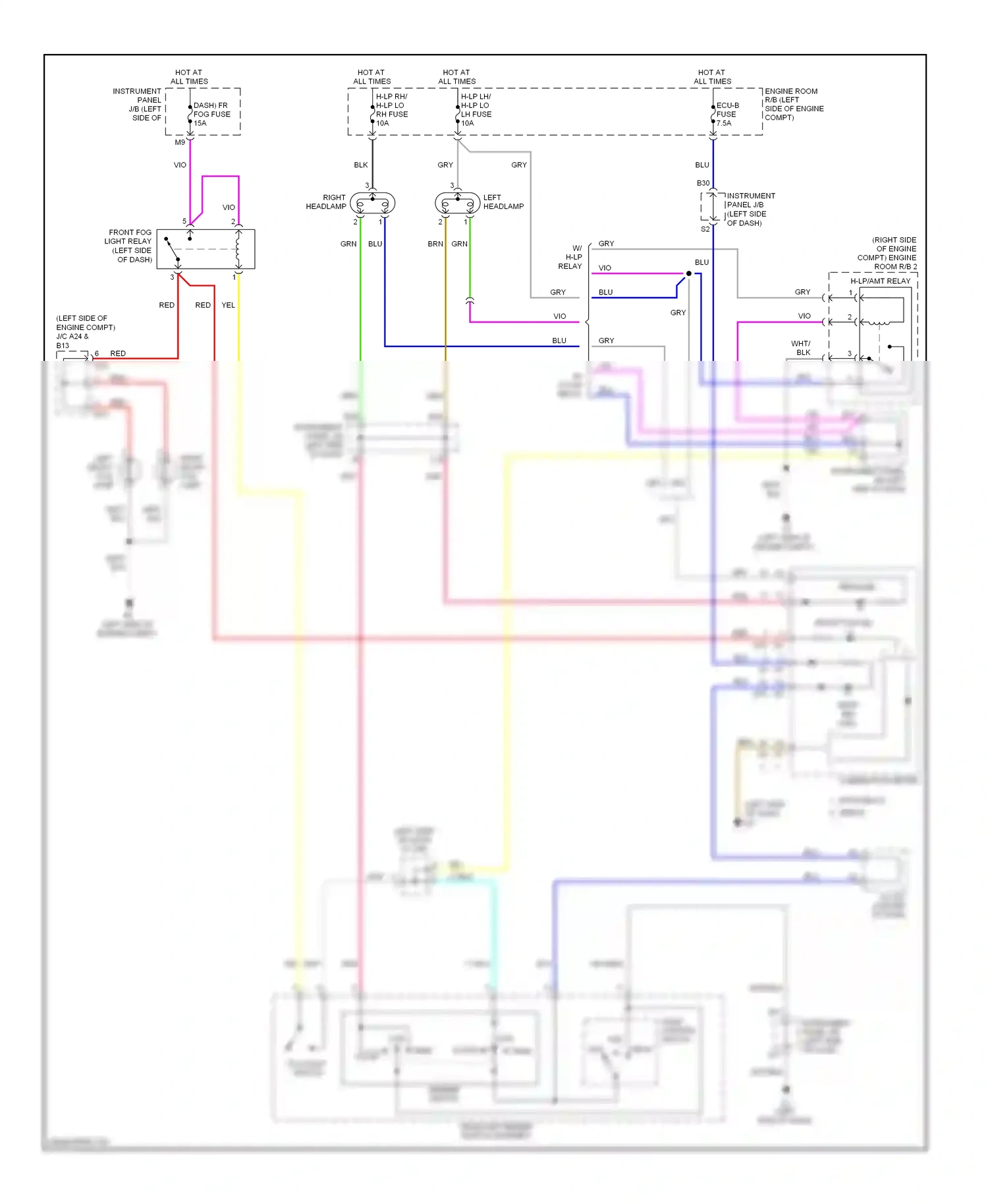 Wiring diagram combination meter for Toyota Yaris II facelift (2009-2012) (13 of 22)
