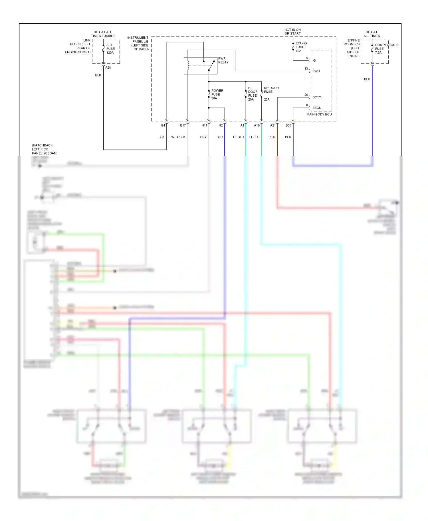 Wiring diagram down up for Toyota Yaris II facelift (2009-2012) (1 of 1)