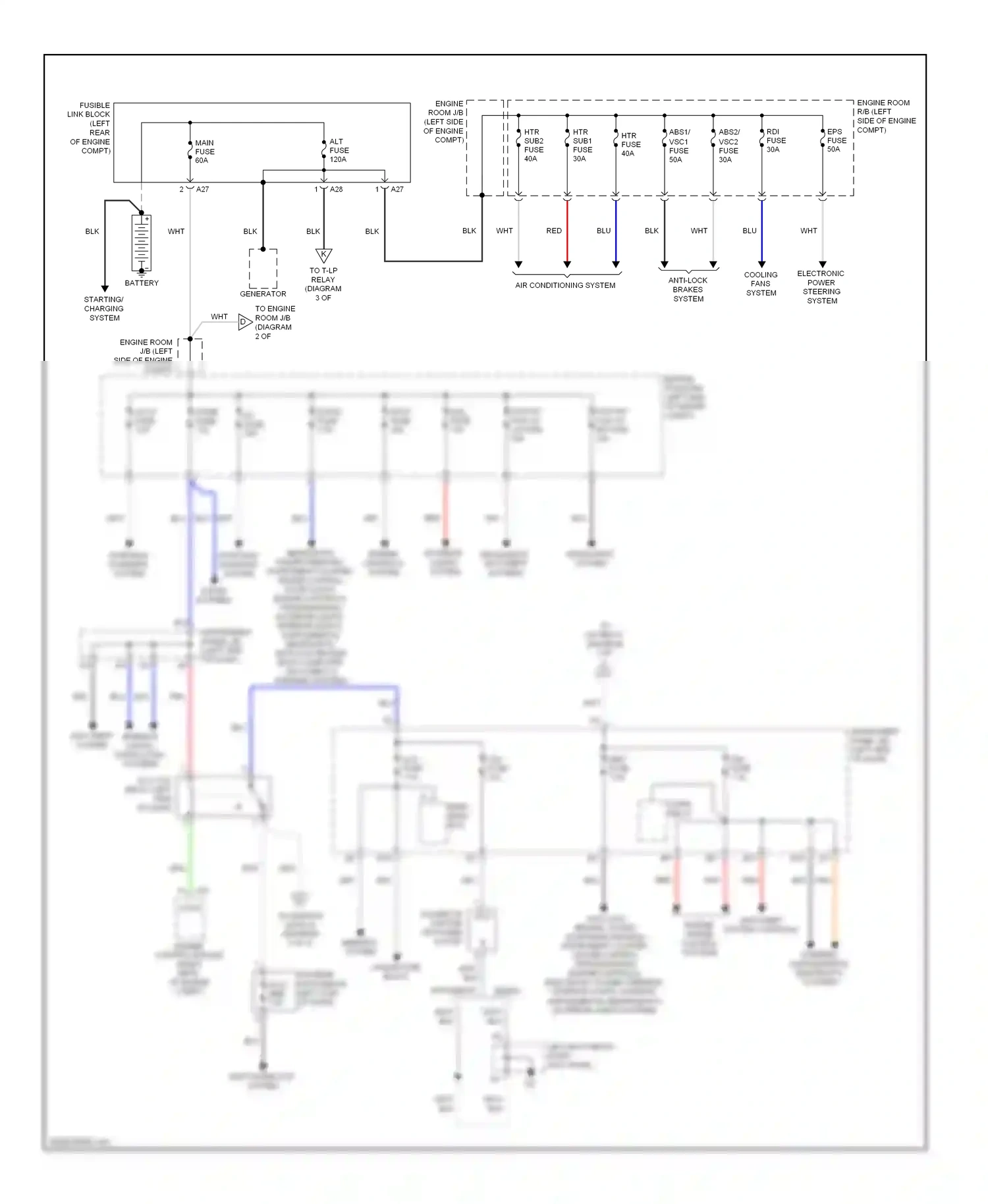 Wiring diagram headlights system for Toyota Yaris II facelift (2009-2012) (2 of 3)