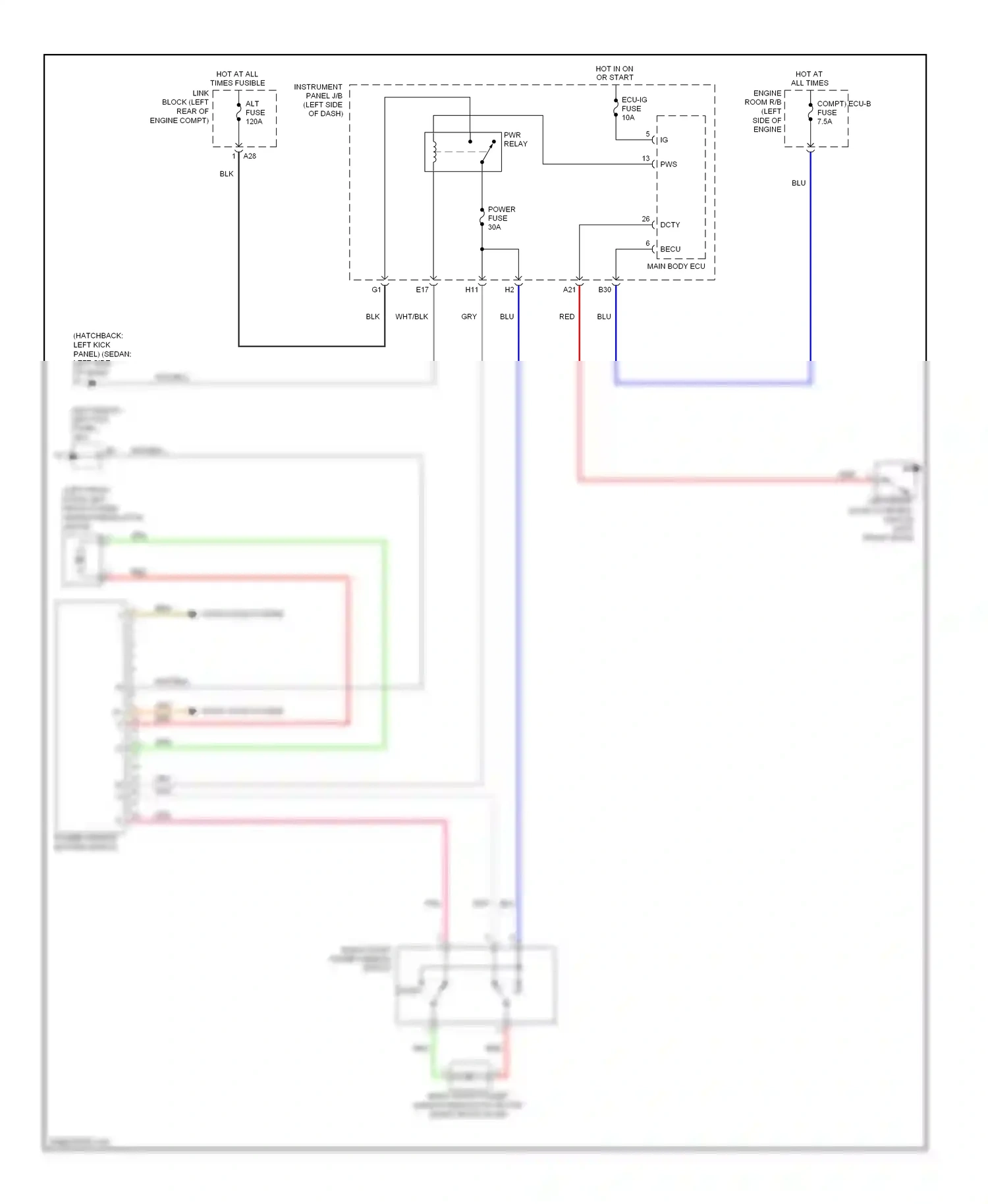 Wiring diagram panel) j/b 5 for Toyota Yaris II facelift (2009-2012) (1 of 1)