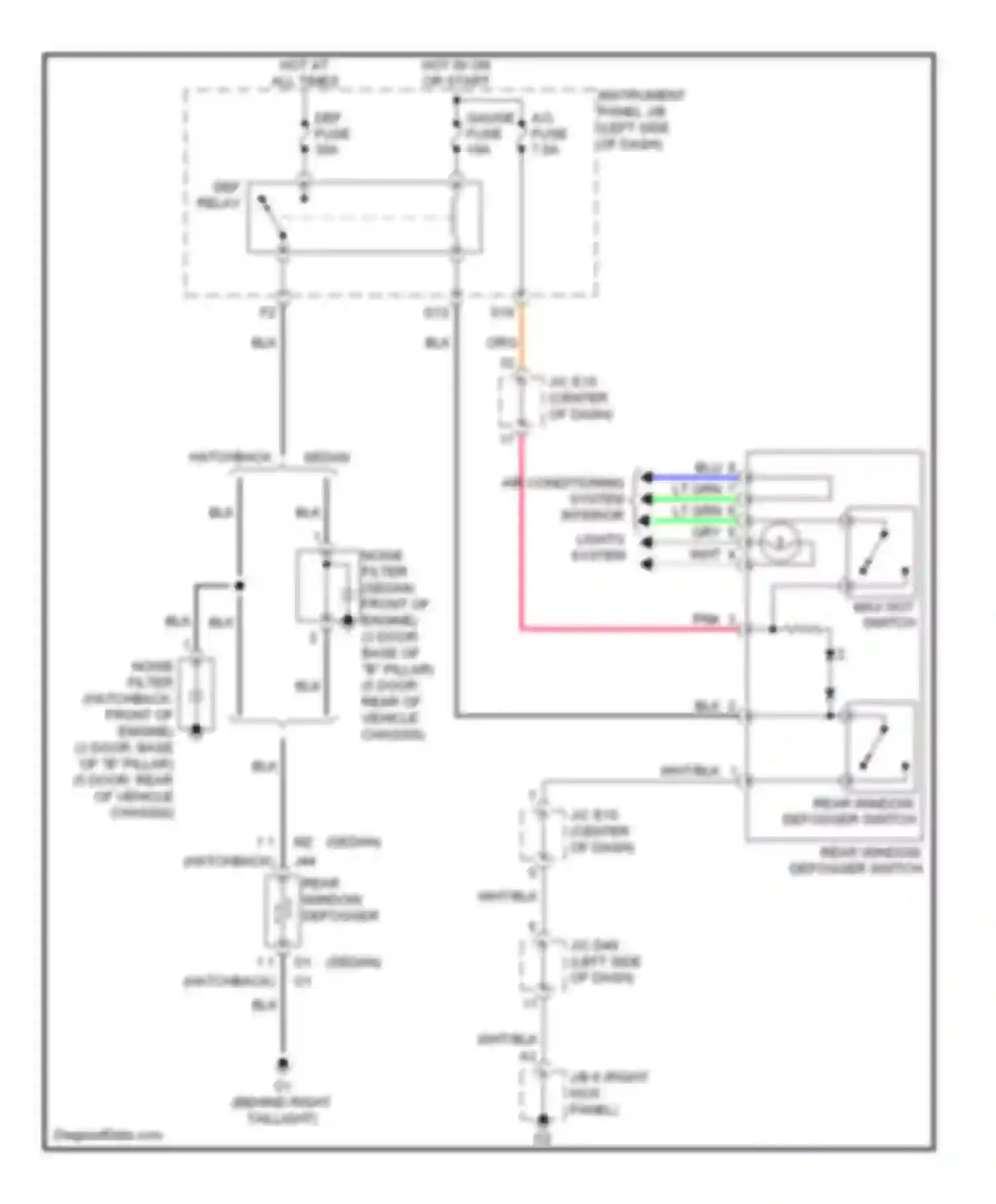 Yaris Toyota II (2005-2009): Defoggers circuit