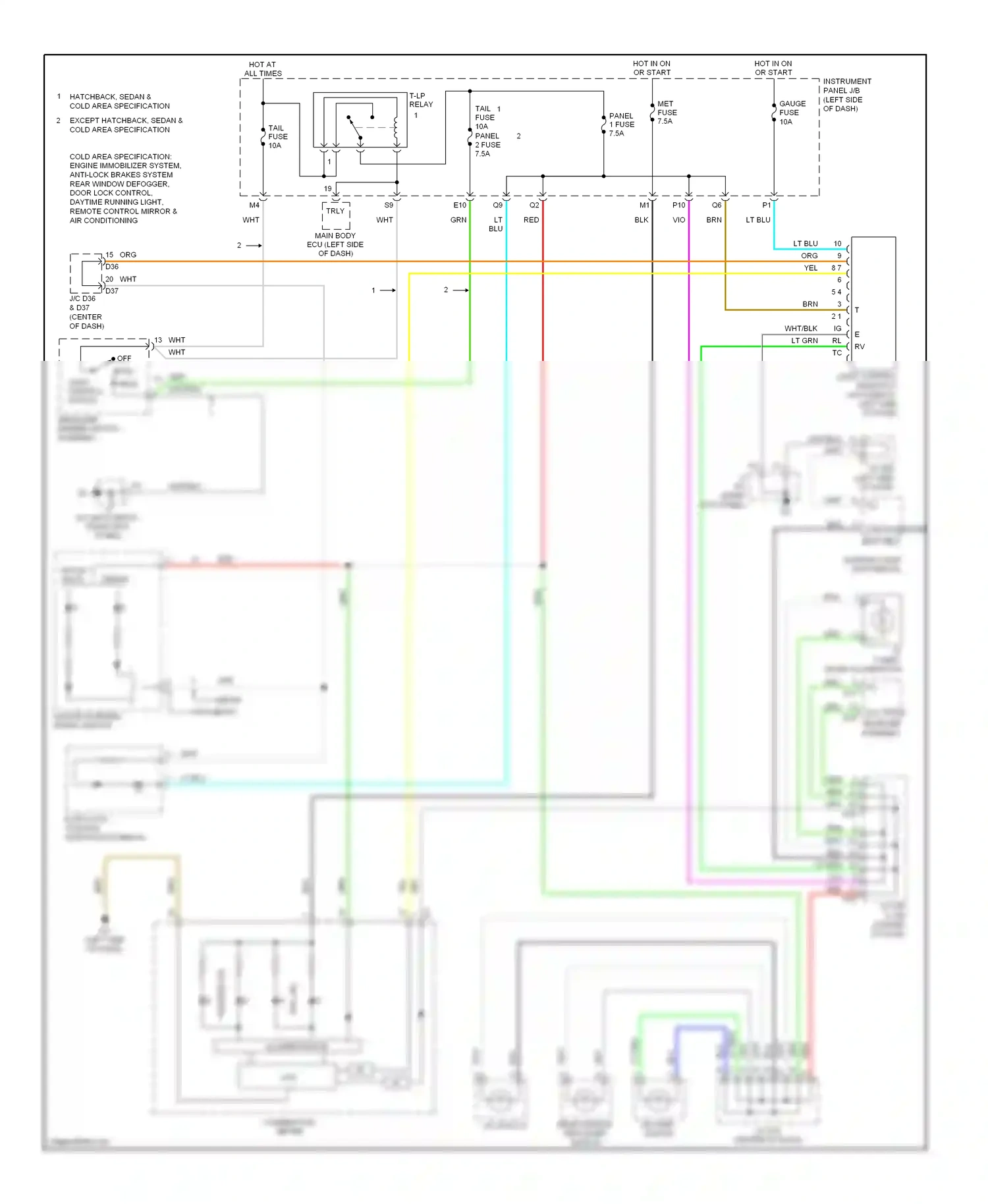 Wiring diagram cold area specification: engine immobilizer system, for Toyota Yaris II (2005-2009) (3 of 3)