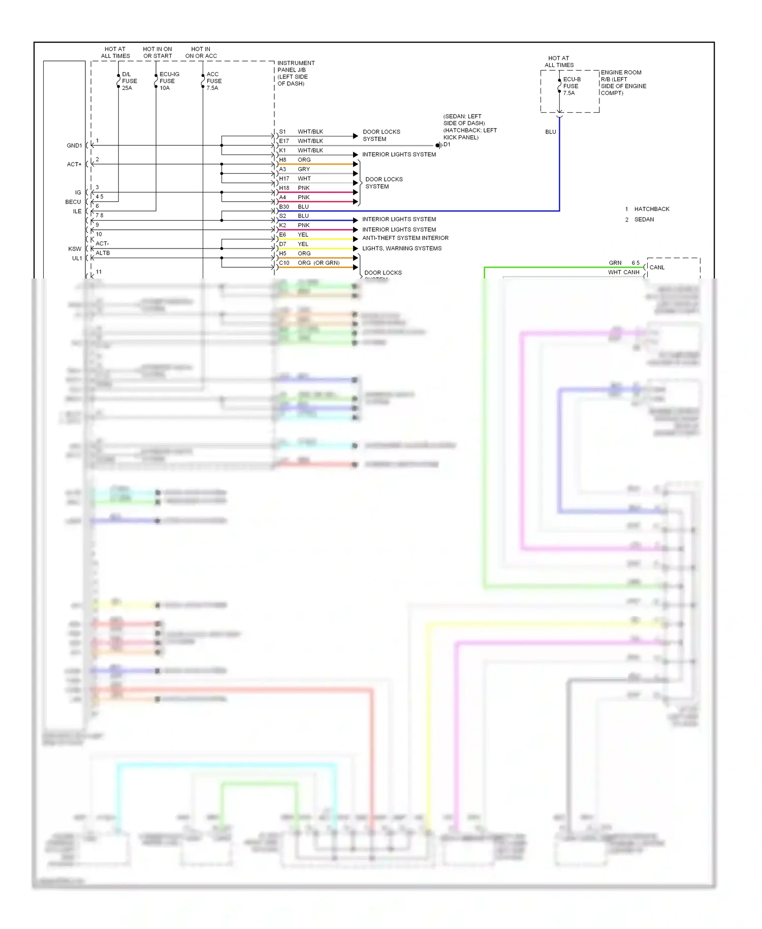 Wiring diagram data link for Toyota Yaris II (2005-2009) (1 of 1)