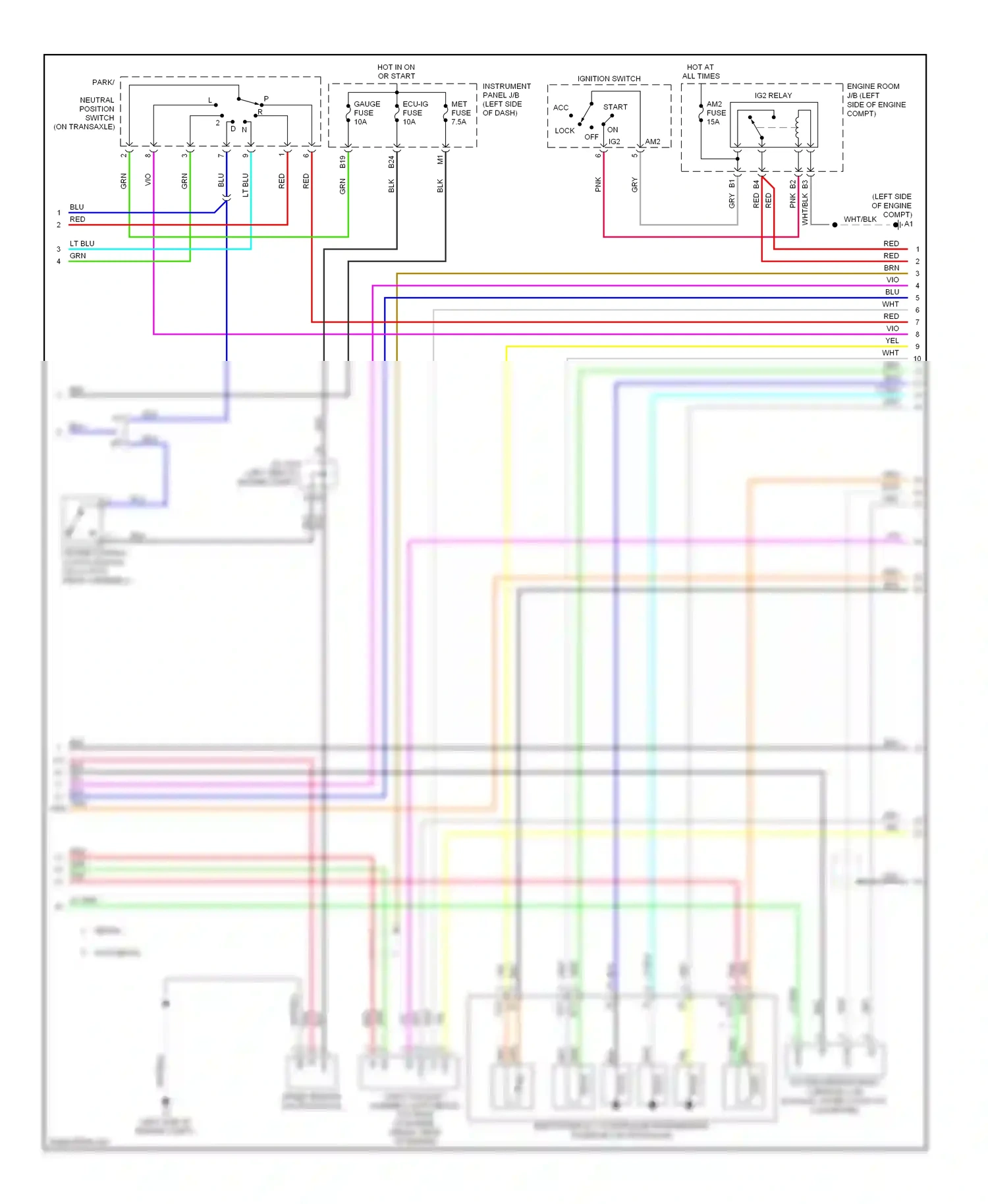 Wiring diagram ignition switch for Toyota Yaris II (2005-2009) (3 of 3)