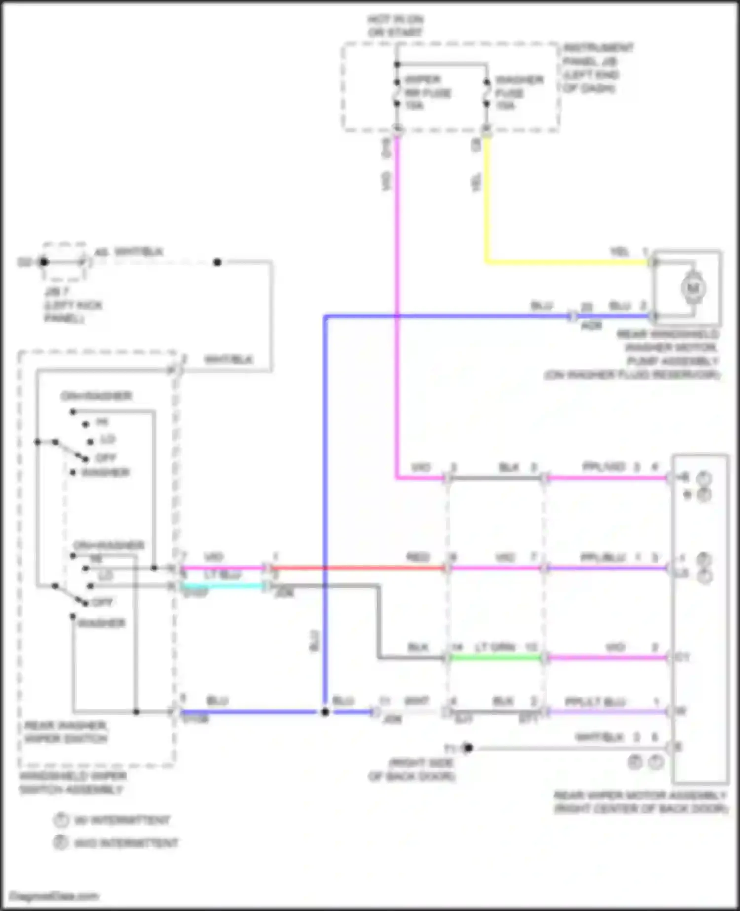 Yaris Toyota III facelift 2 (2016-2020): Rear wiper/washer circuit