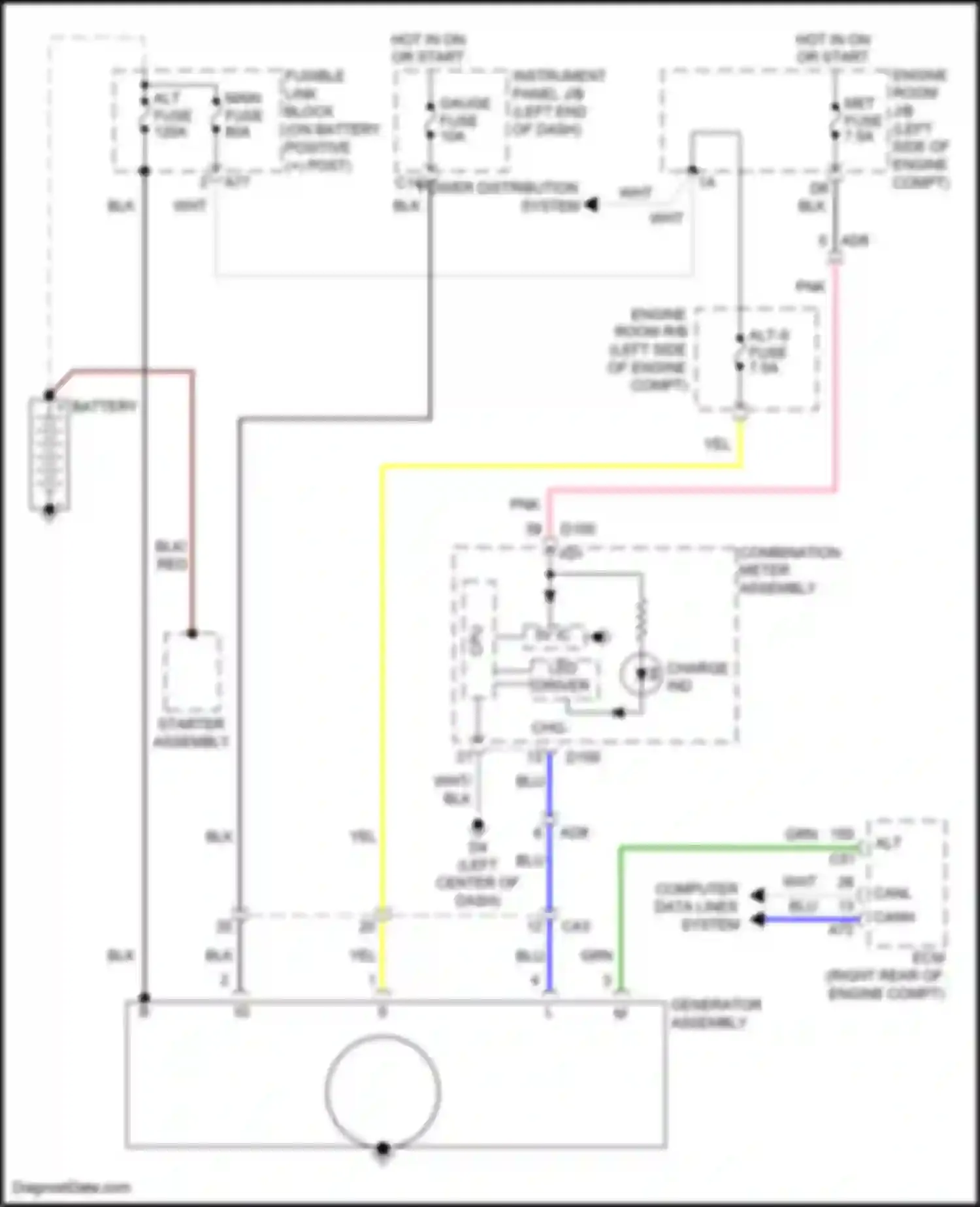 Wiring diagram combination meter assembly for Toyota Yaris III facelift 2 (2016-2020) (2 of 22)