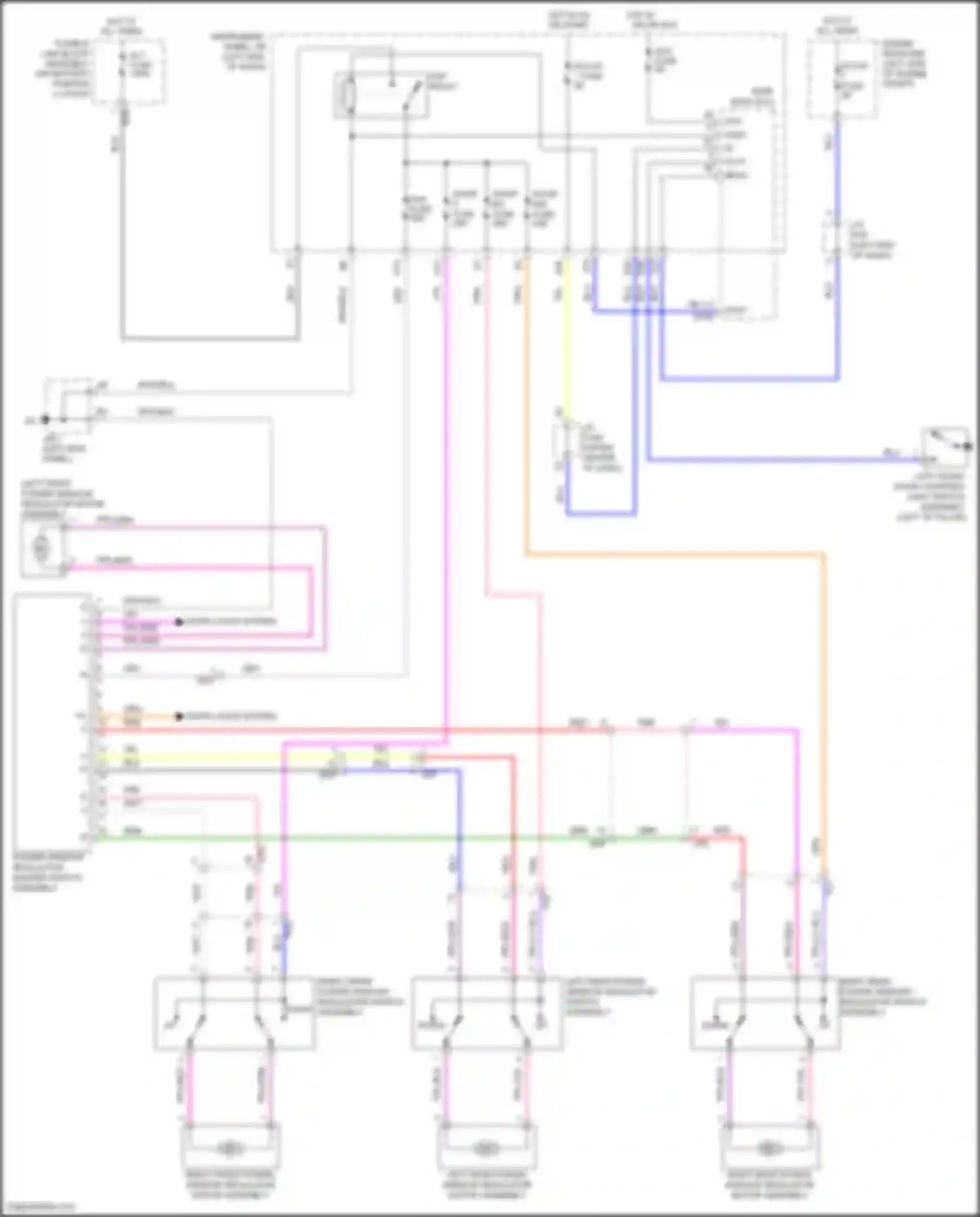 Wiring diagram left front power window regulator motor assembly for Toyota Yaris III facelift 2 (2016-2020) (2 of 2)