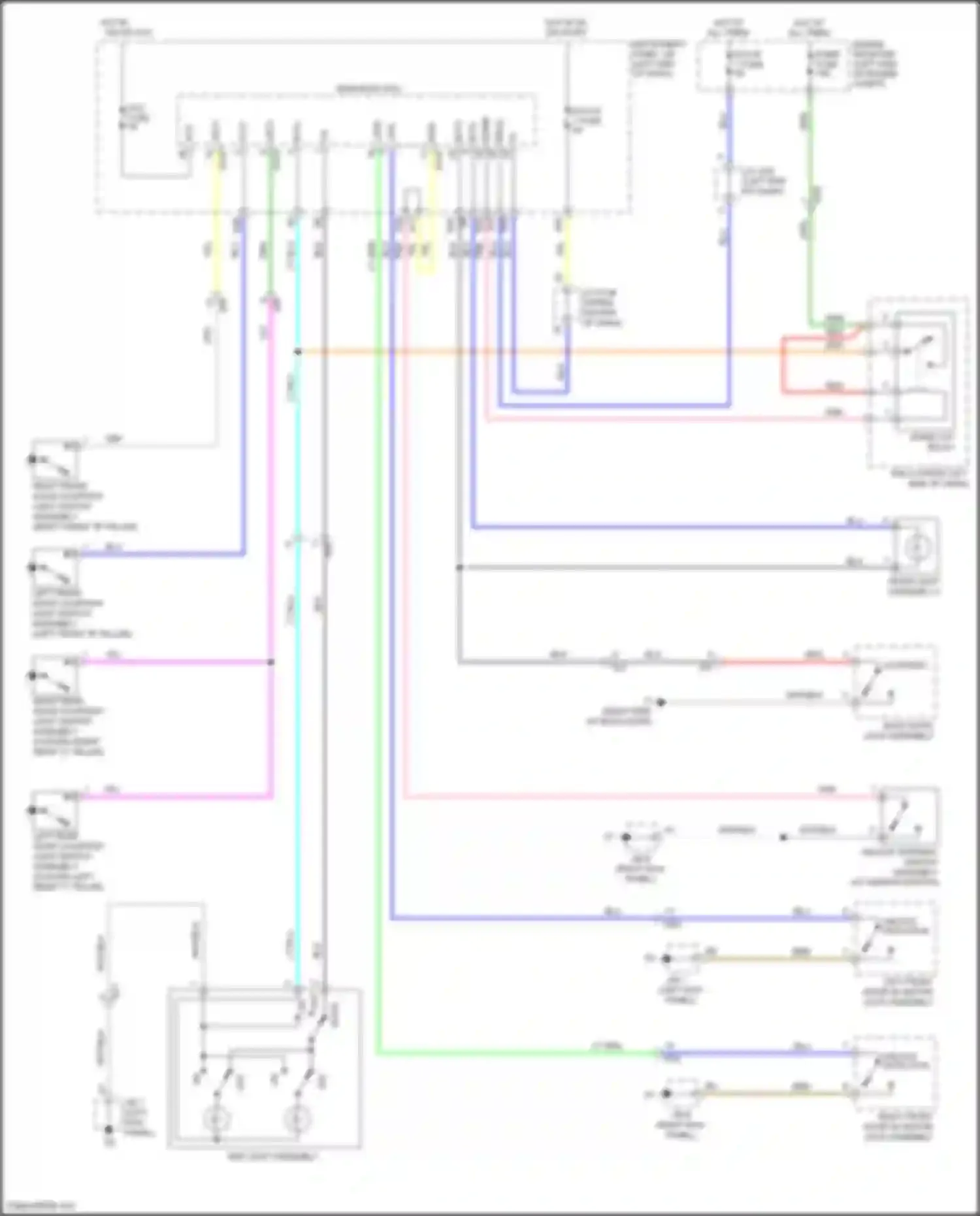 Wiring diagram left rear door courtesy light switch assembly for Toyota Yaris III facelift 2 (2016-2020) (1 of 4)