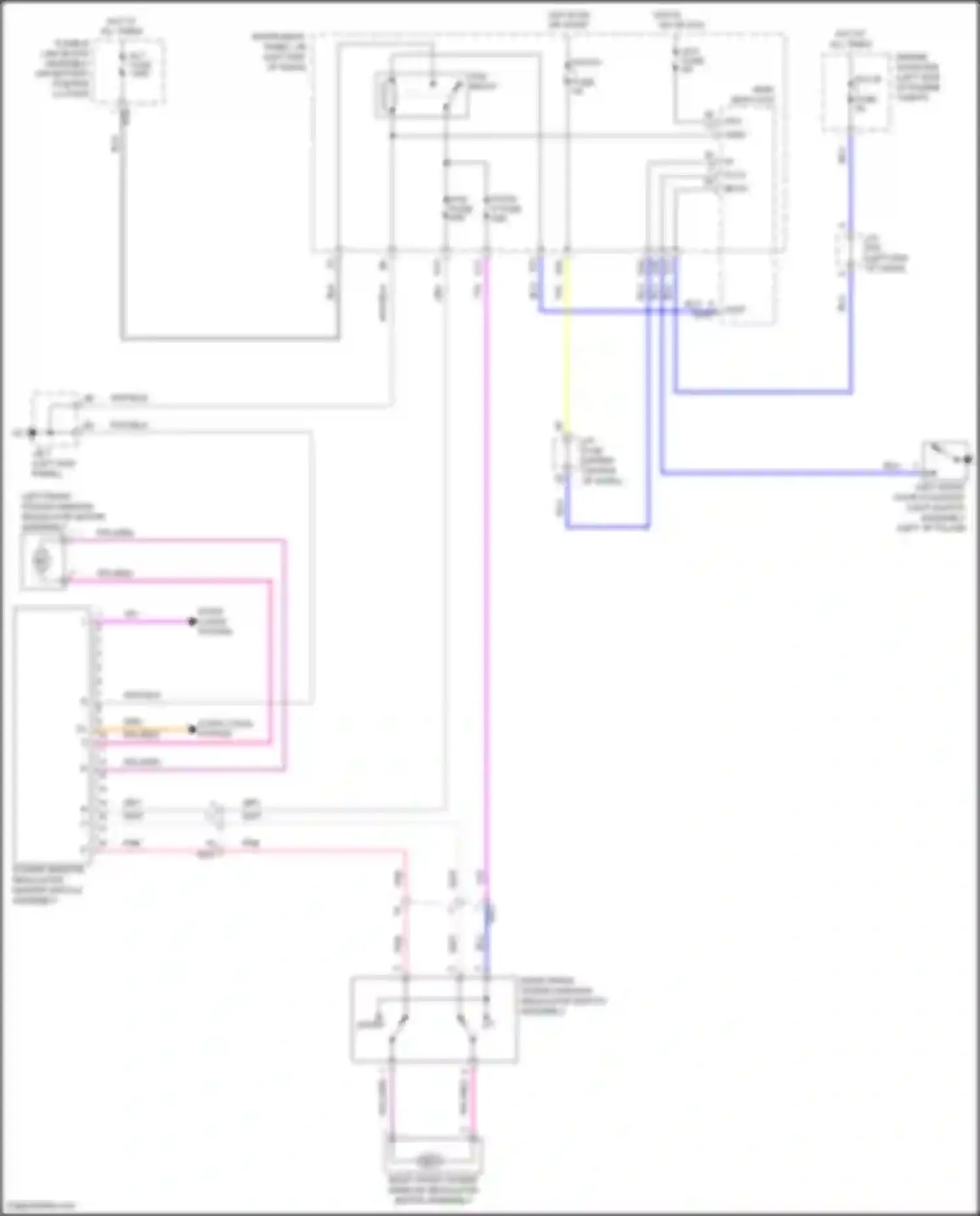Wiring diagram right front power window regulator switch assembly for Toyota Yaris III facelift 2 (2016-2020) (1 of 2)