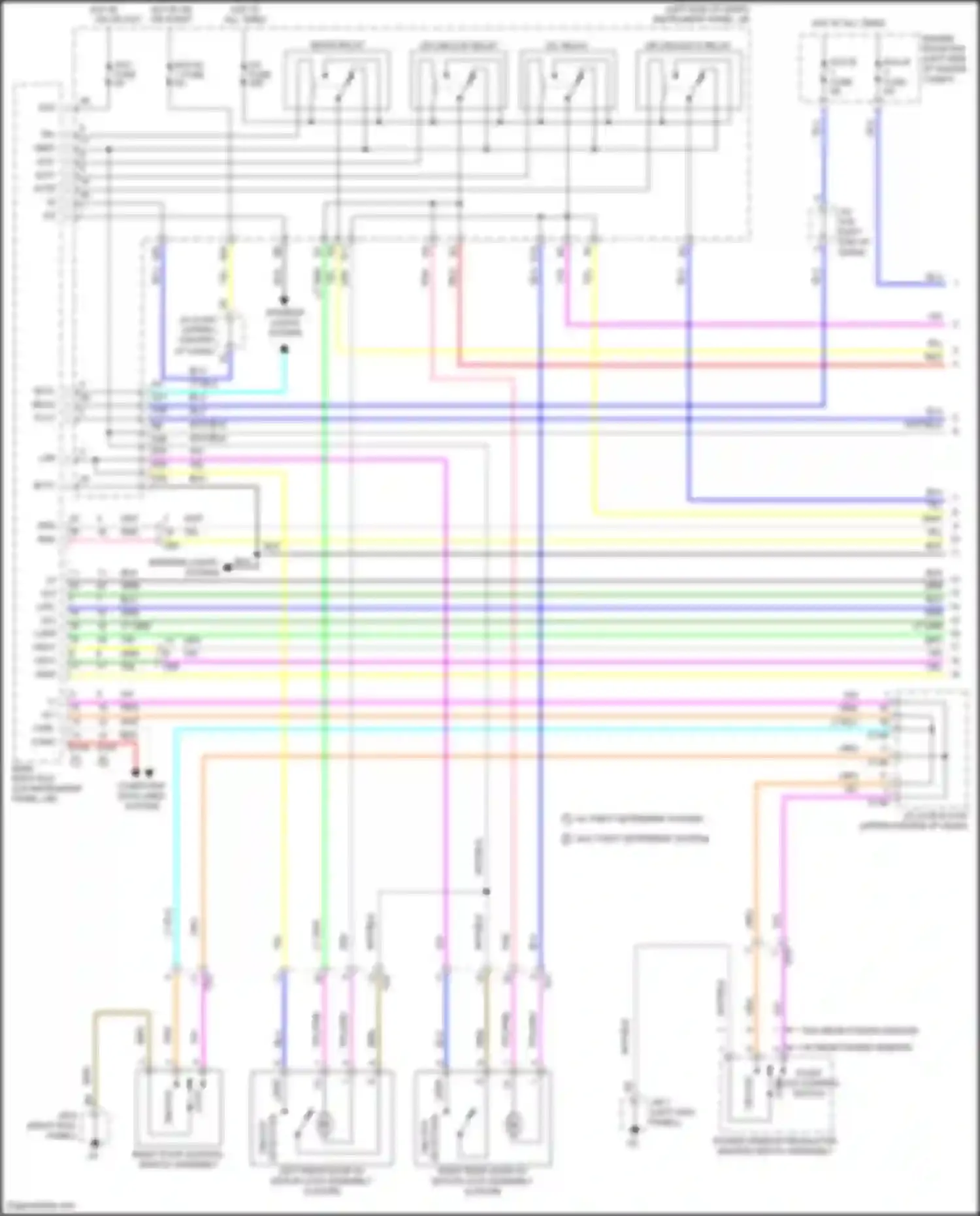 Wiring diagram w/o rear power window for Toyota Yaris III facelift 2 (2016-2020) (3 of 3)