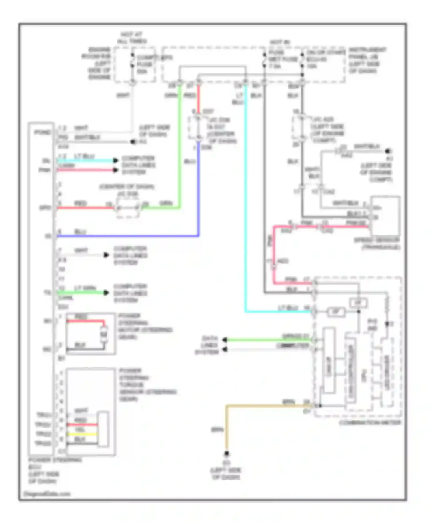 Yaris Toyota III (2010-2014): Electronic power steering circuit, sedan