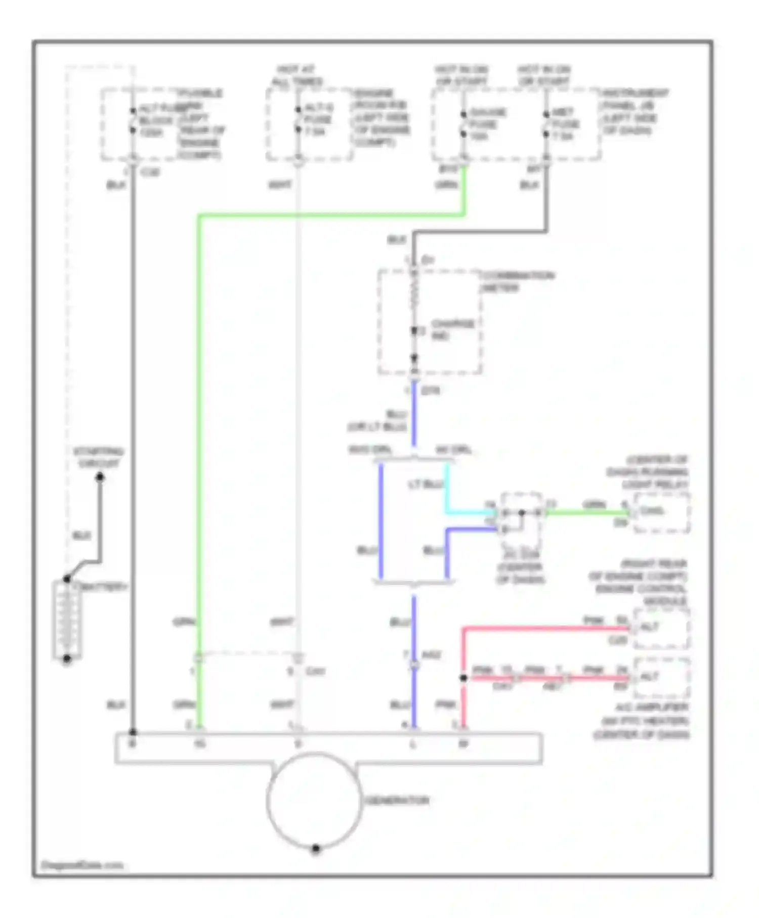 Yaris Toyota III (2010-2014): Charging circuit, sedan