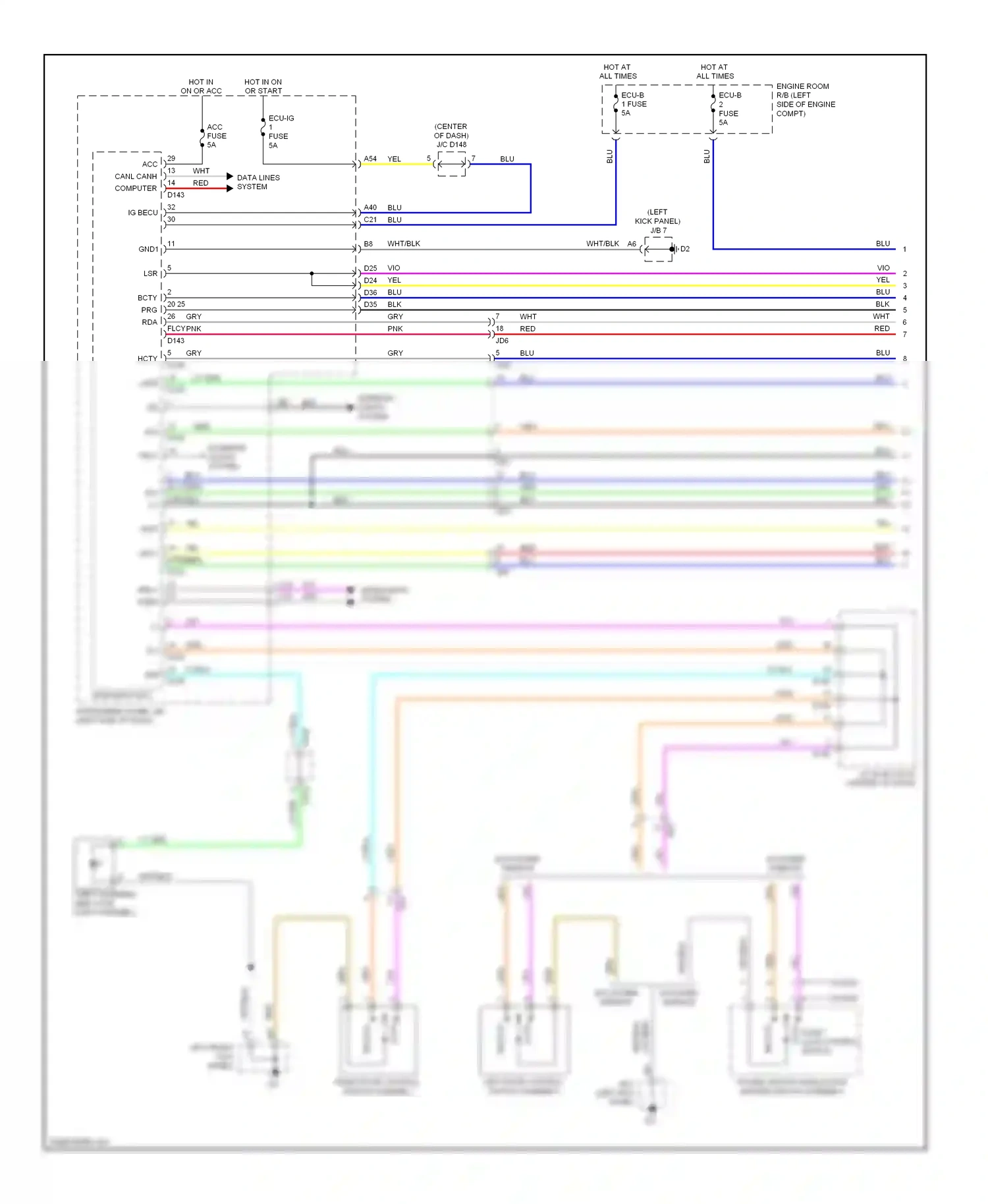 Wiring diagram canl canh computer data lines system for Toyota Yaris III (2010-2014) (1 of 1)