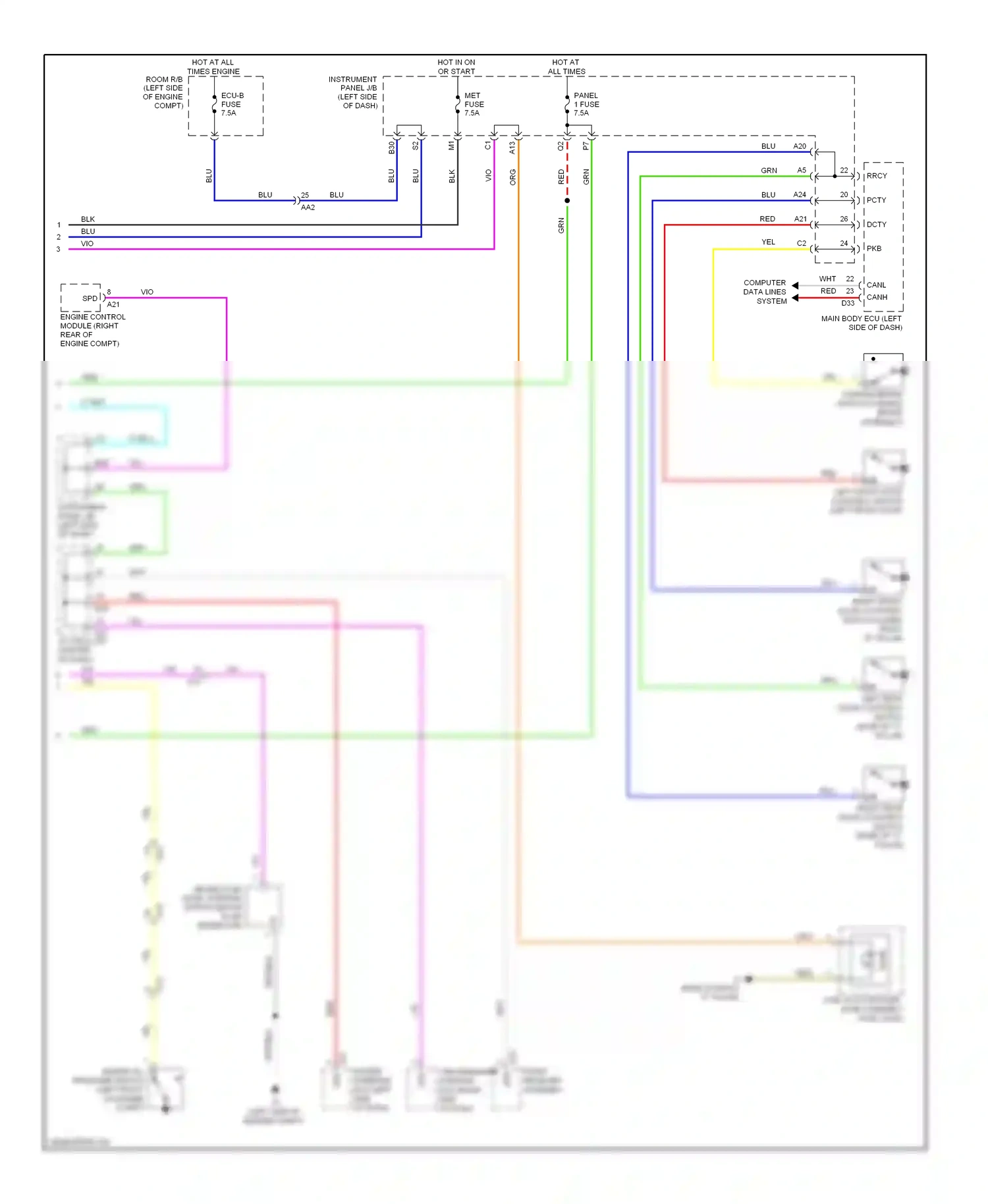 Wiring diagram computer data lines system for Toyota Yaris III (2010-2014) (25 of 49)