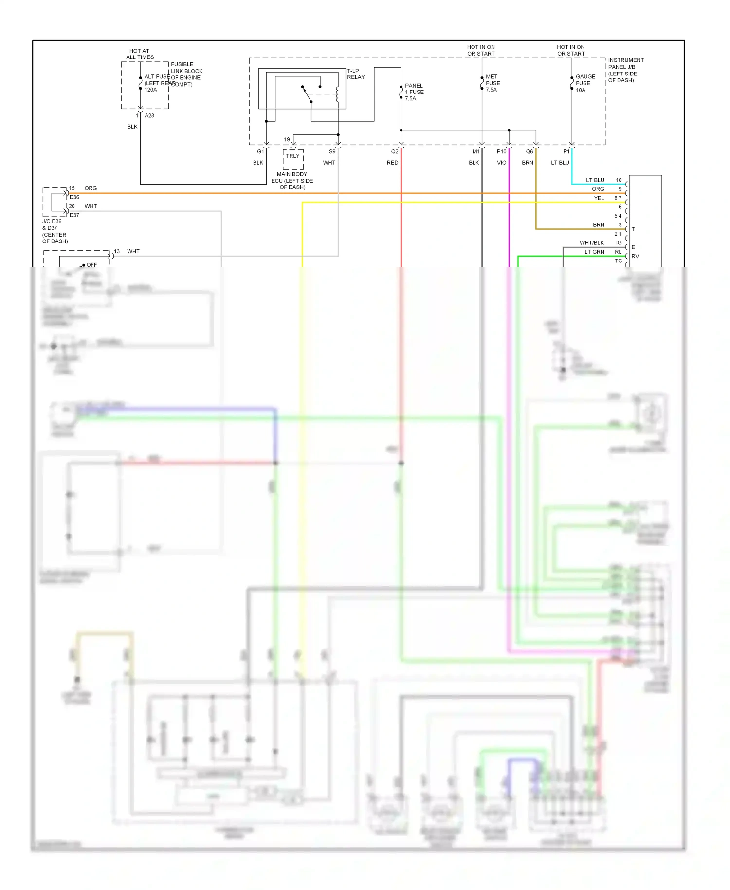 Wiring diagram light control switch for Toyota Yaris III (2010-2014) (6 of 6)